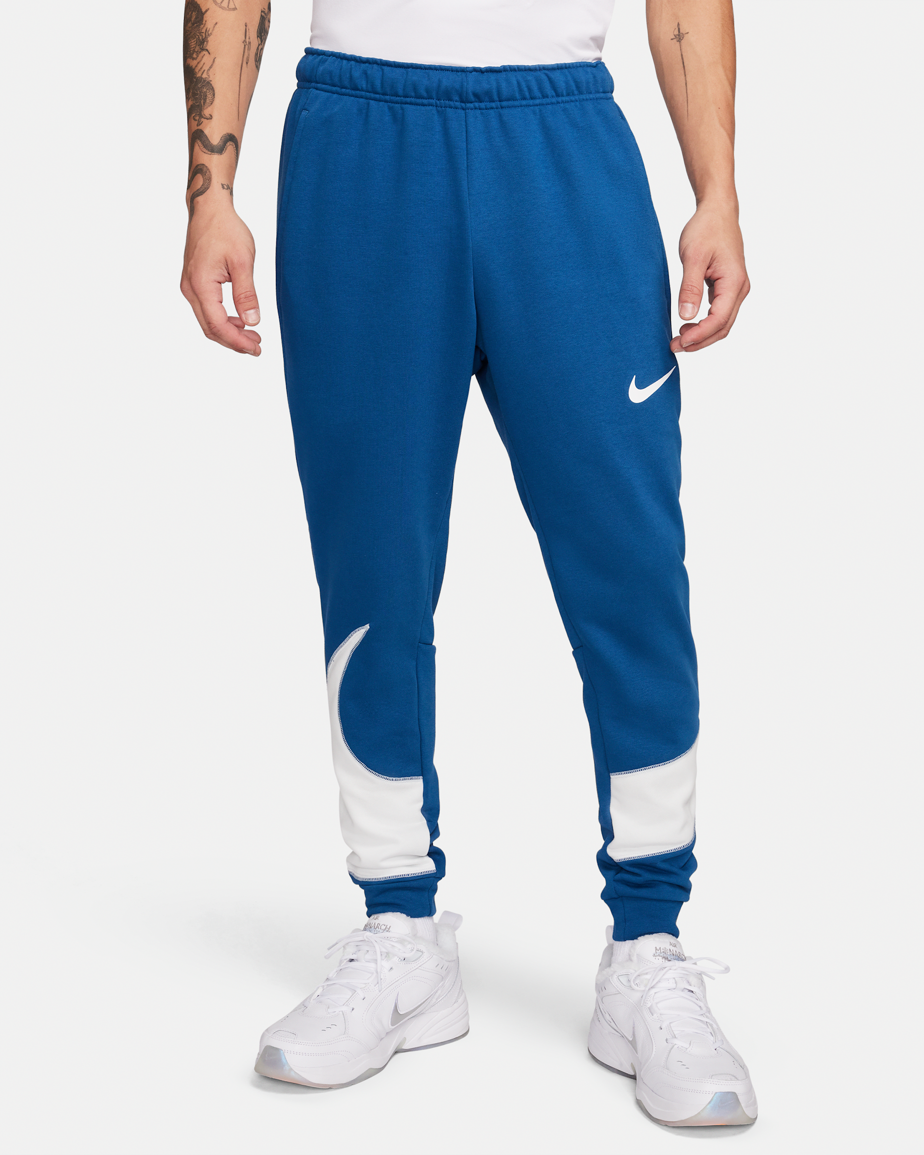 Nike Dri-FIT Men's Tapered Fitness Trousers - Court Blue/Summit White