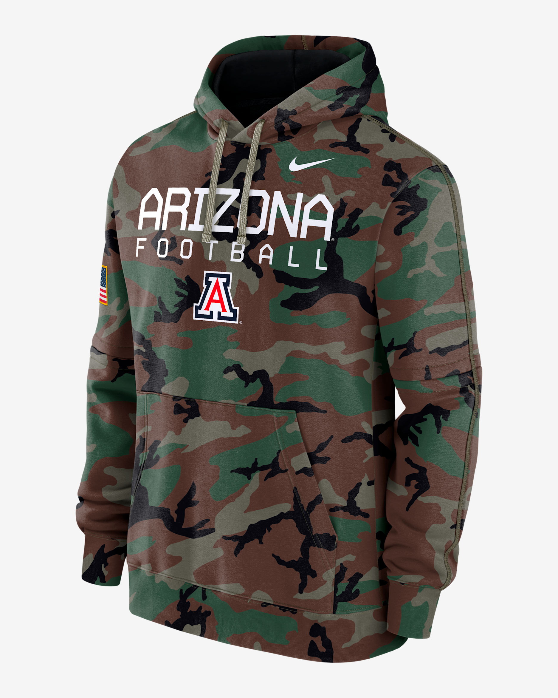 Arizona Wildcats Military Appreciation Club Men’s Nike College Pullover Hoodie - Camo Green