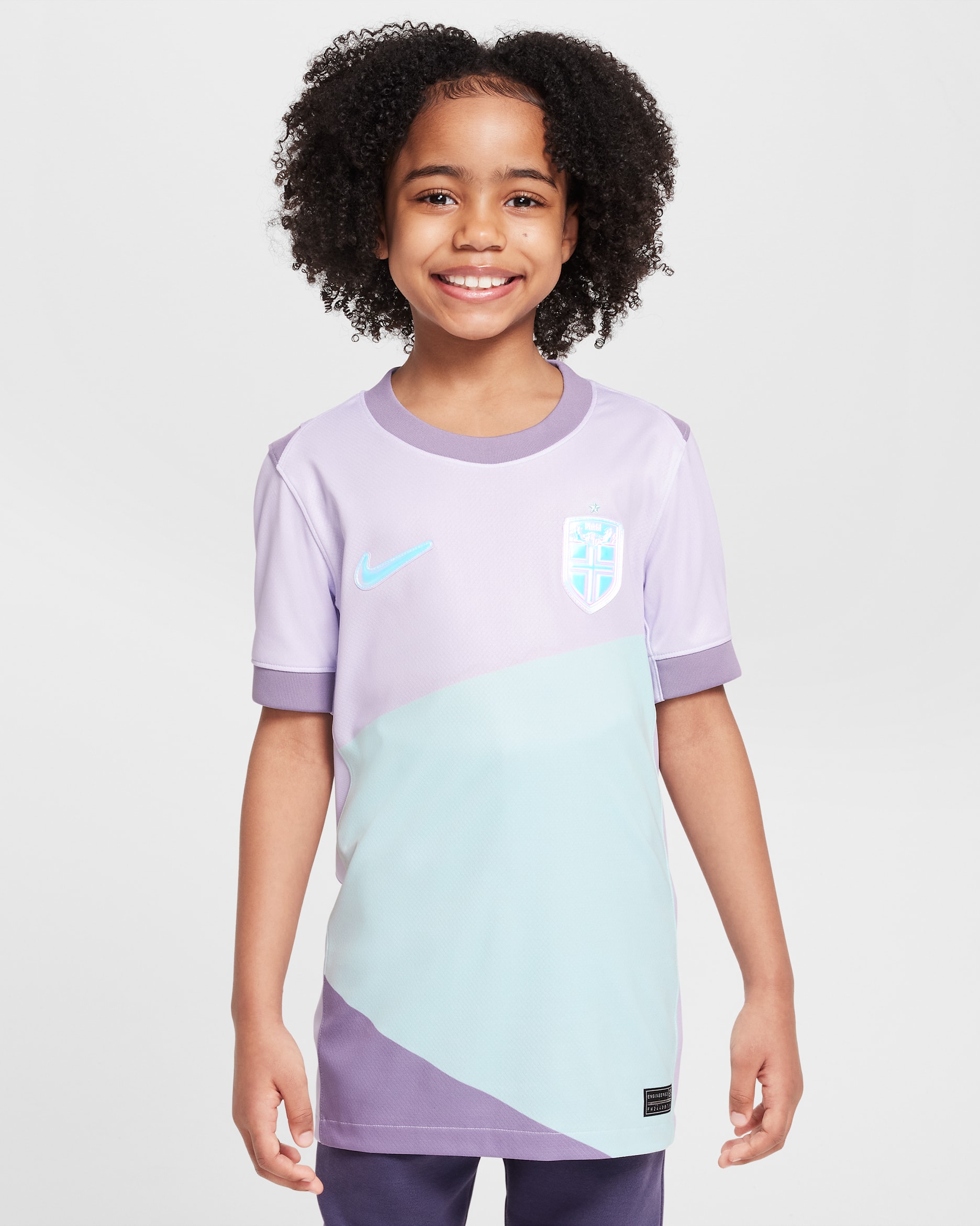 Norway 2025 Stadium Away (Women's Team) Older Kids' Nike Dri-FIT Football Replica Shirt - Amethyst Tint/Violet Haze/White