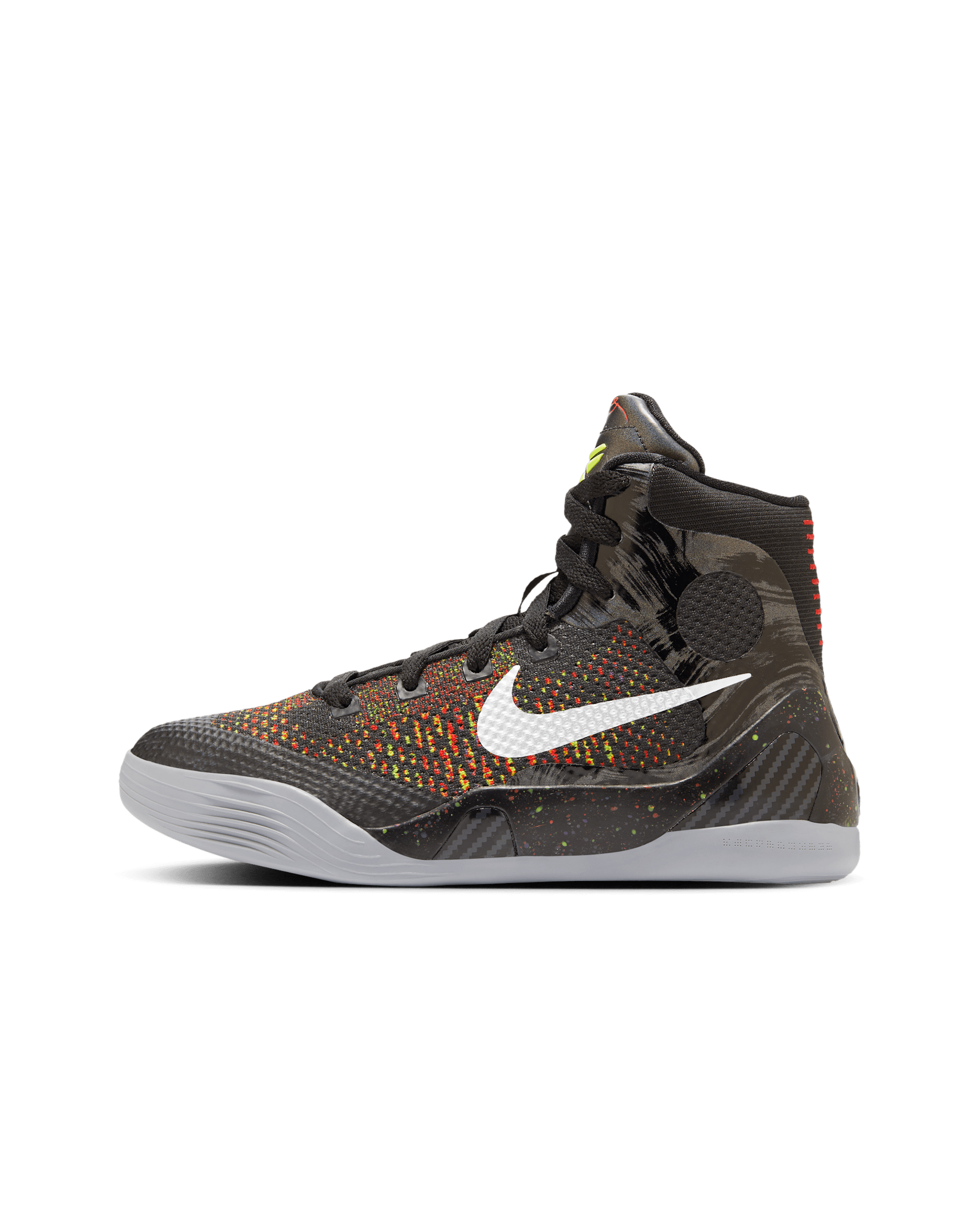 Kobe IX Elite Older Kids' Basketball Shoes - Black/Bright Crimson/Volt/Metallic Silver