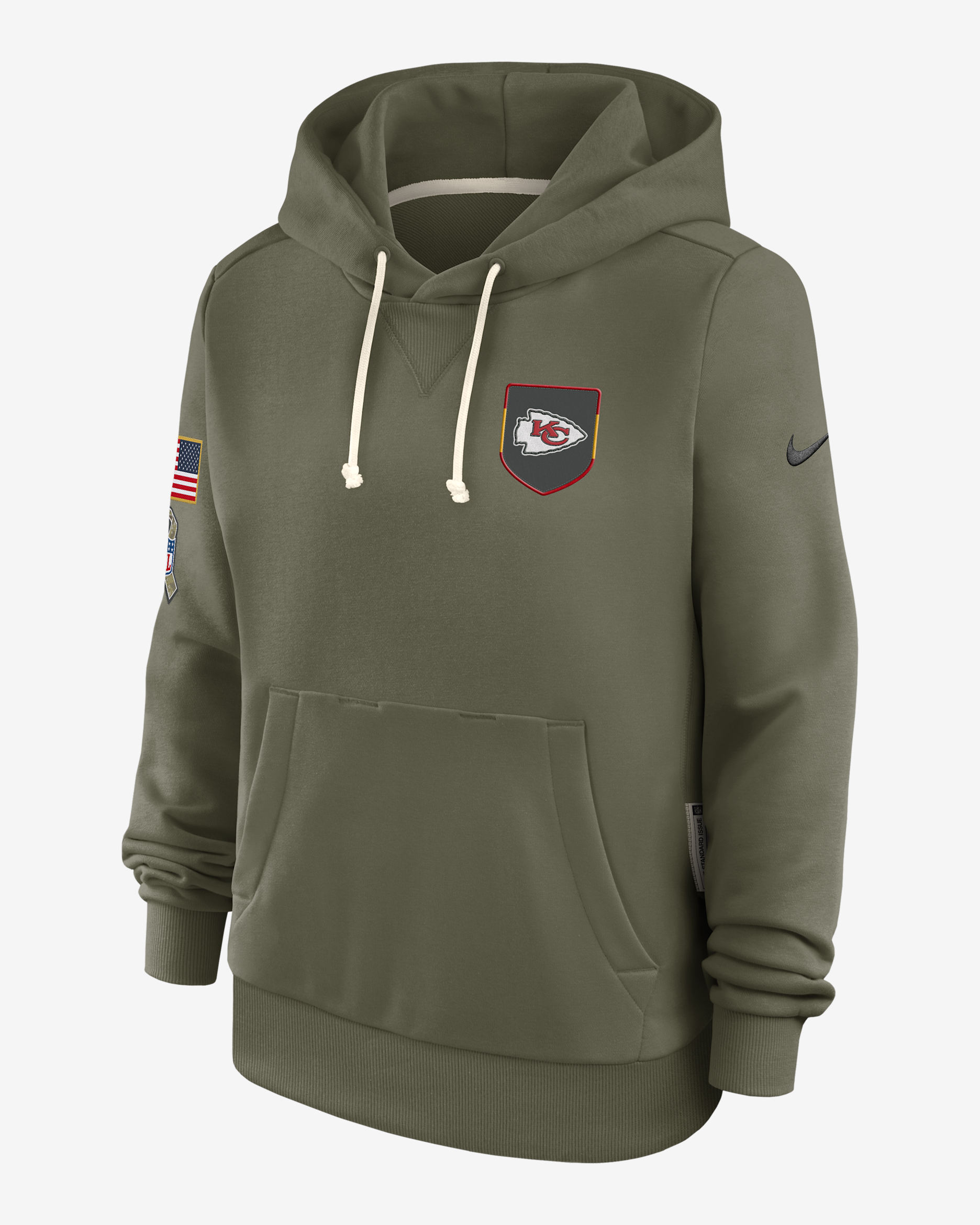Kansas City Chiefs Salute to Service Sideline Women's Nike Dri-FIT NFL Pullover Hoodie - Olive
