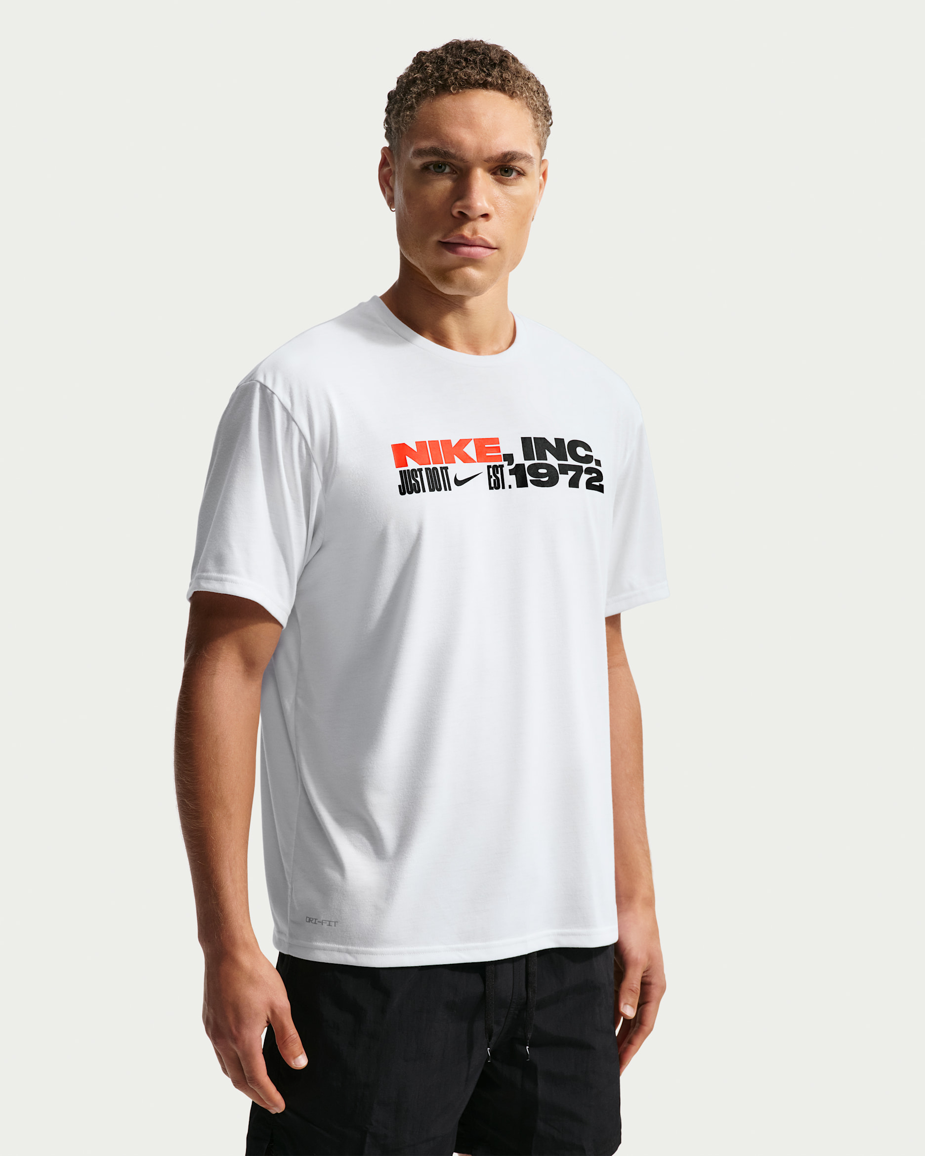 나이키 스윔 하이드로가드 남성 드라이 핏 UV 반팔 탑 - 화이트/포톤 더스트/오렌지 블레이즈/블랙