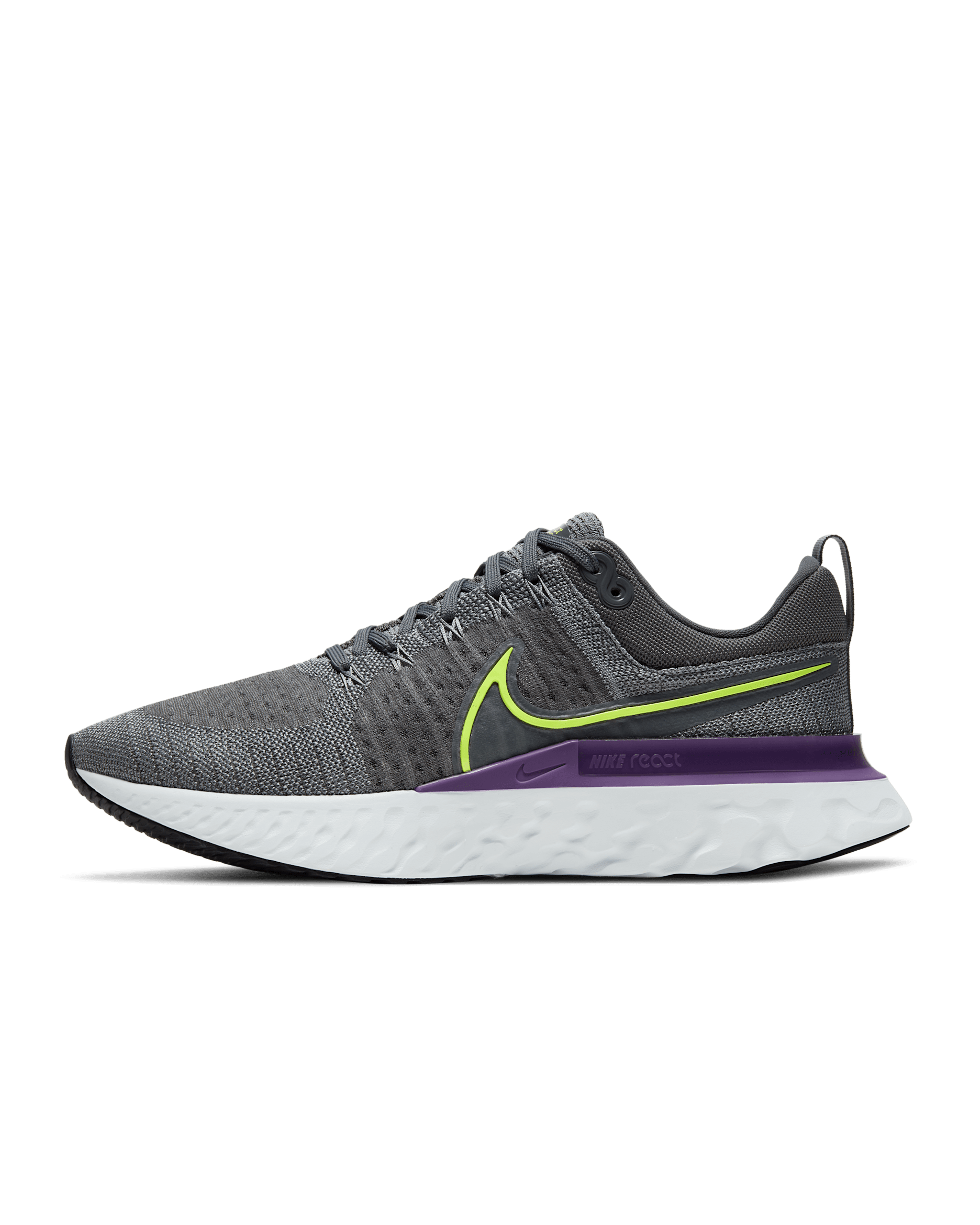 Nike React Infinity 2 Men's Road Running Shoes - Particle Grey/Iron Grey/Wild Berry/Volt