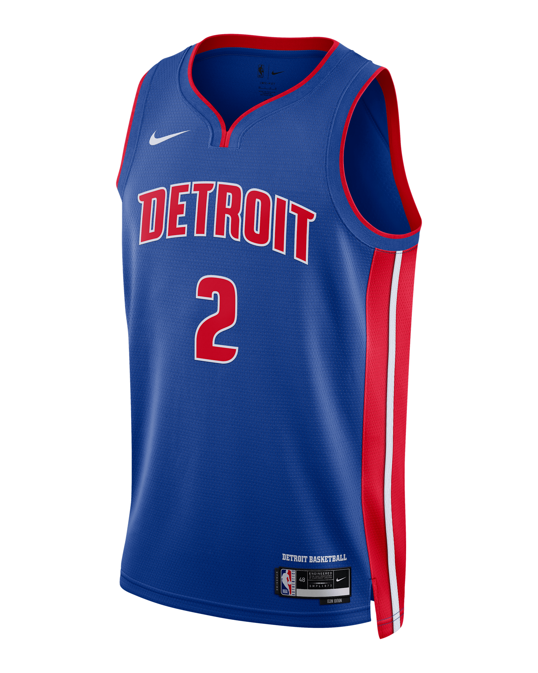 Jersey Nike Dri-FIT de la NBA Swingman para hombre Detroit Pistons Icon Edition - Azul enérgico