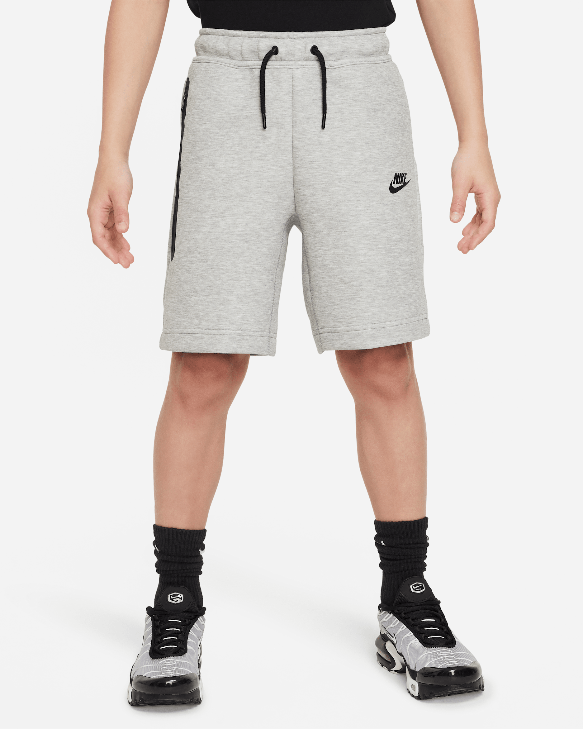 Nike Tech Fleece Older Kids' (Boys') Shorts - Dark Grey Heather/Black/Black