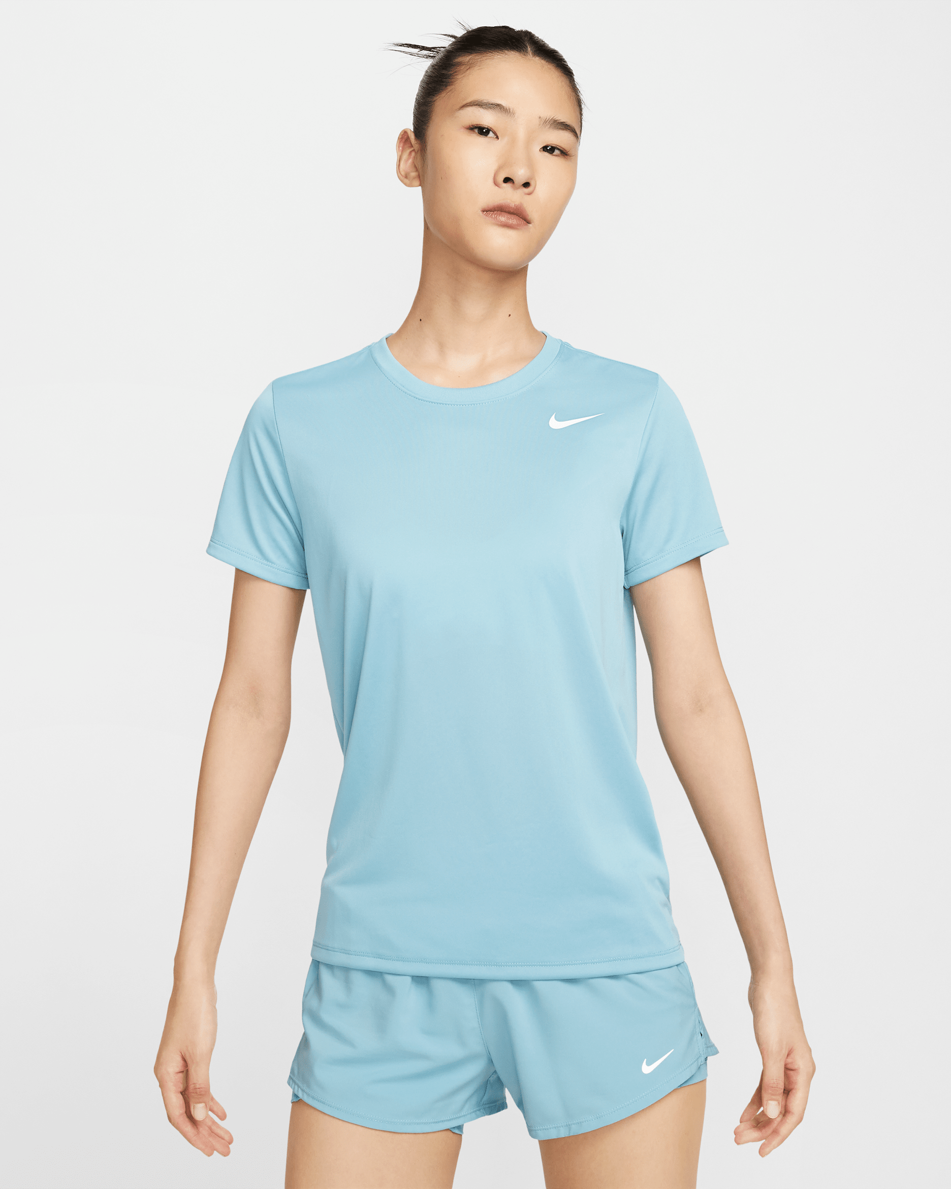 Nike Dri-FIT Women's T-Shirt - Denim Turquoise/White