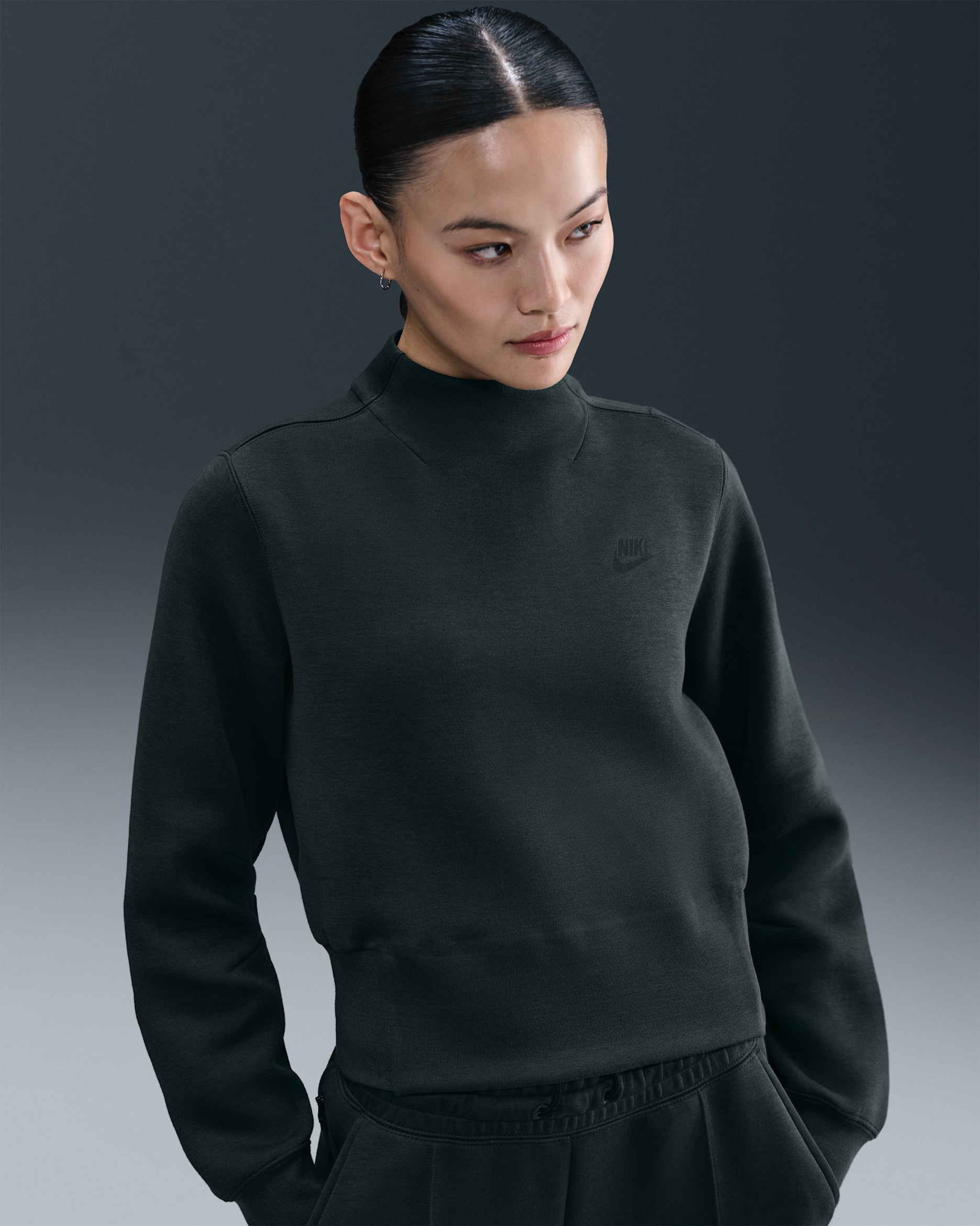 Nike Tech Women's Fleece Crew - Seaweed/Black