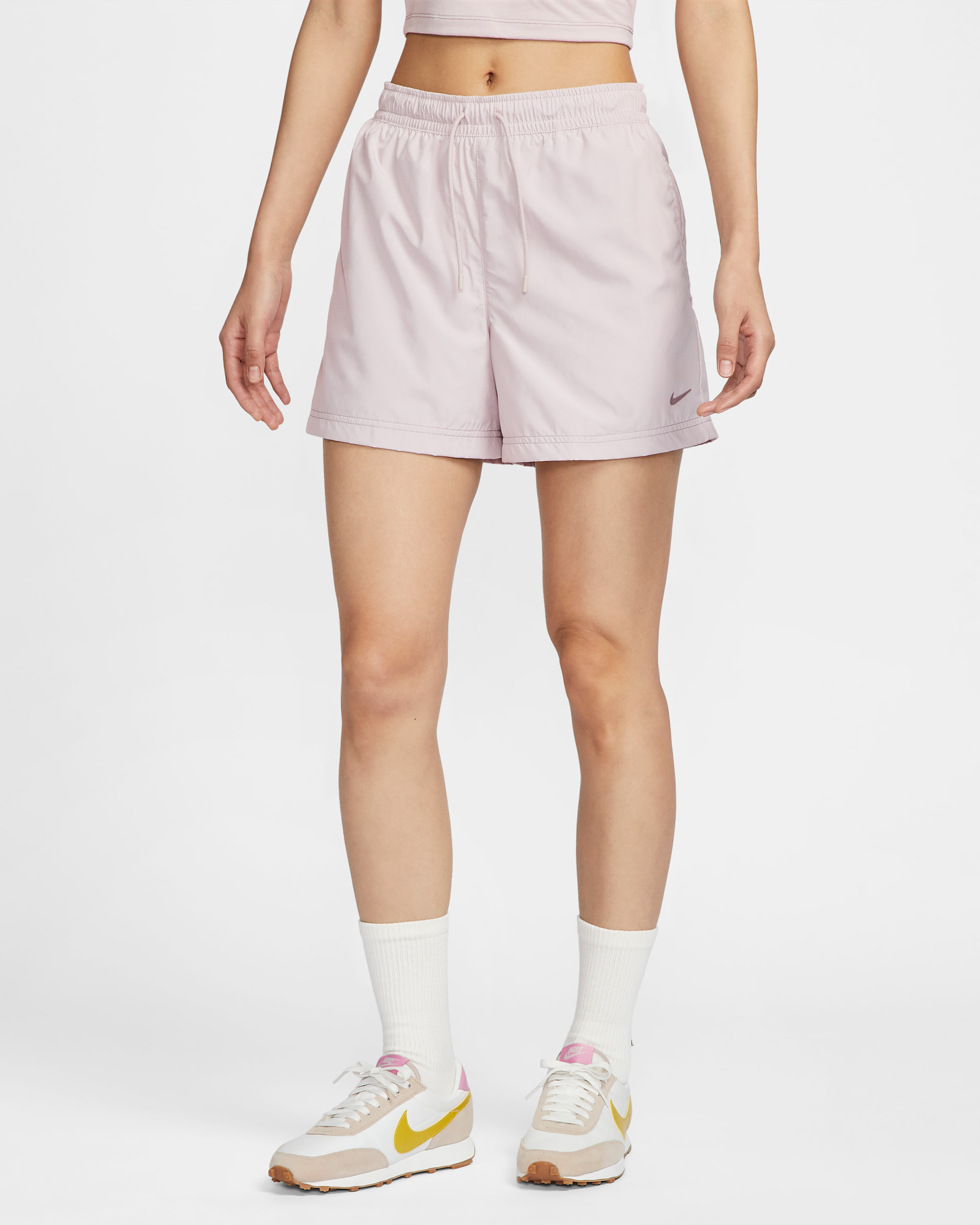 Nike Sportswear Classic Wovens Women's Mid-Rise Shorts - Platinum Violet/Light Violet Ore/Taupe Grey