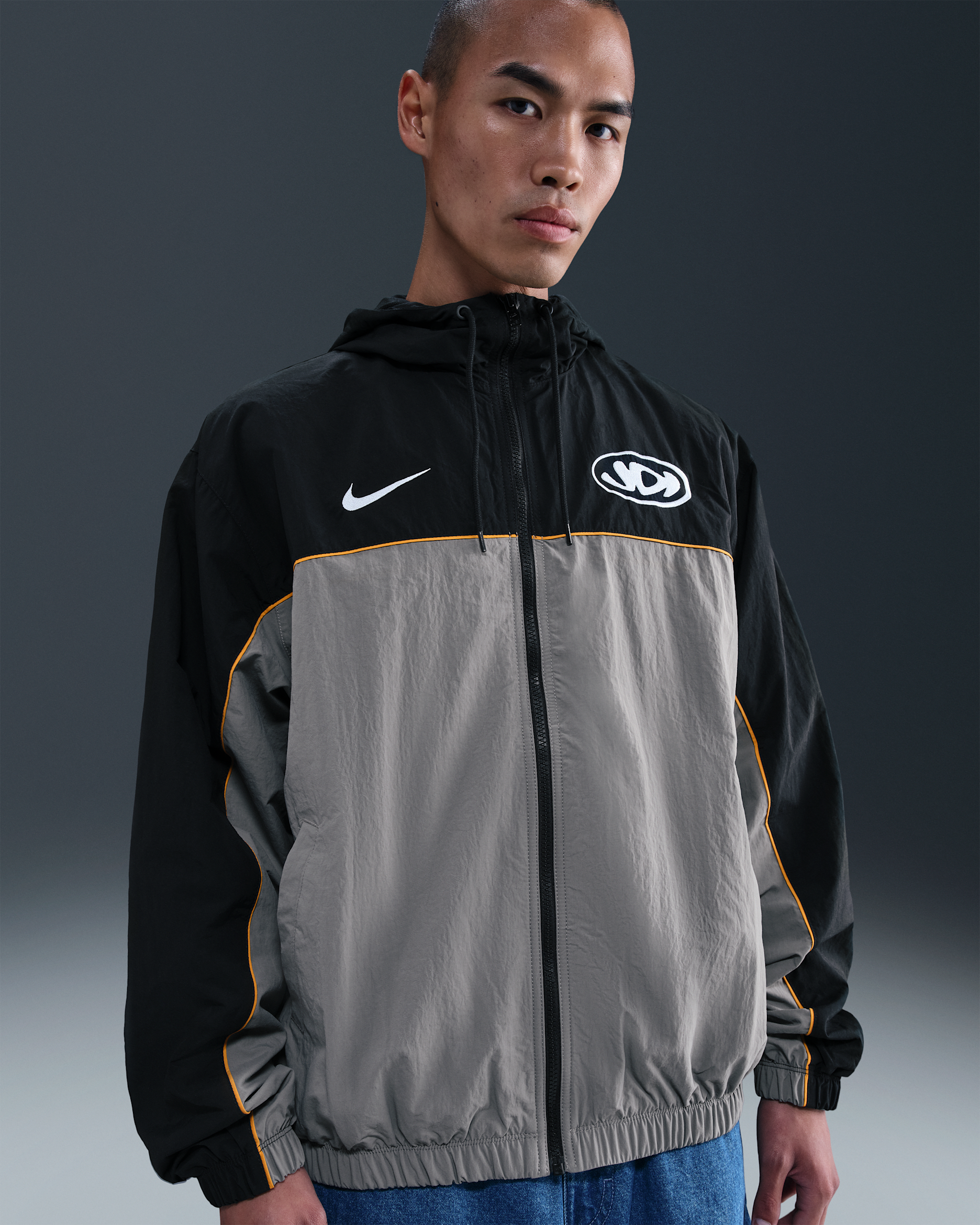 Nike Club Men's Hooded Jacket - Flat Pewter/Black/White
