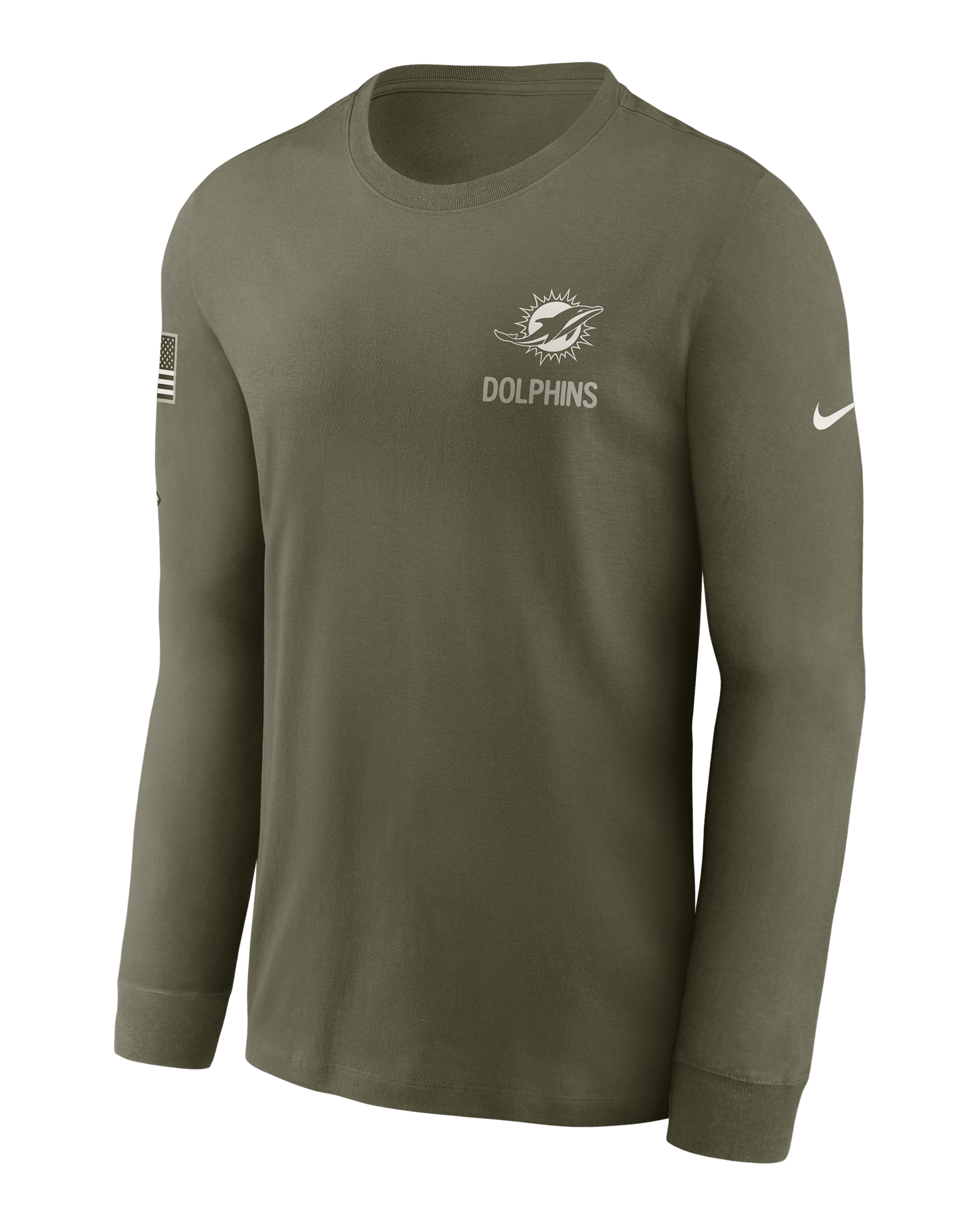 Miami Dolphins Salute to Service Men's Nike NFL Long-Sleeve T-Shirt - Olive