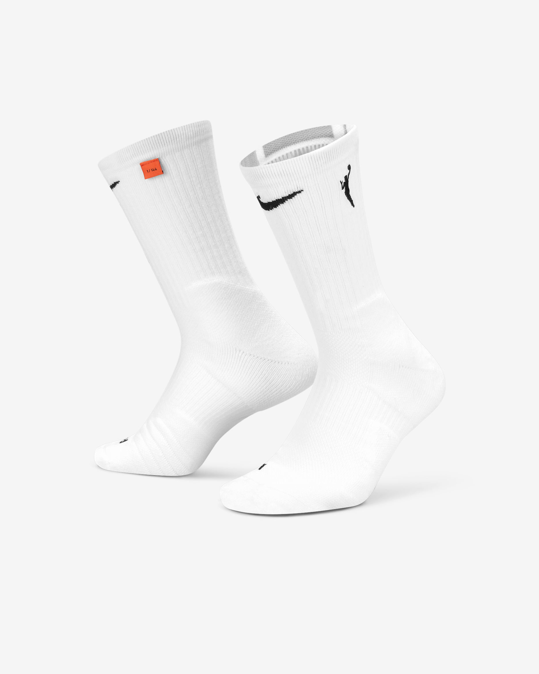 WNBA Elite Nike Basketball Crew Socks - White/Wolf Grey