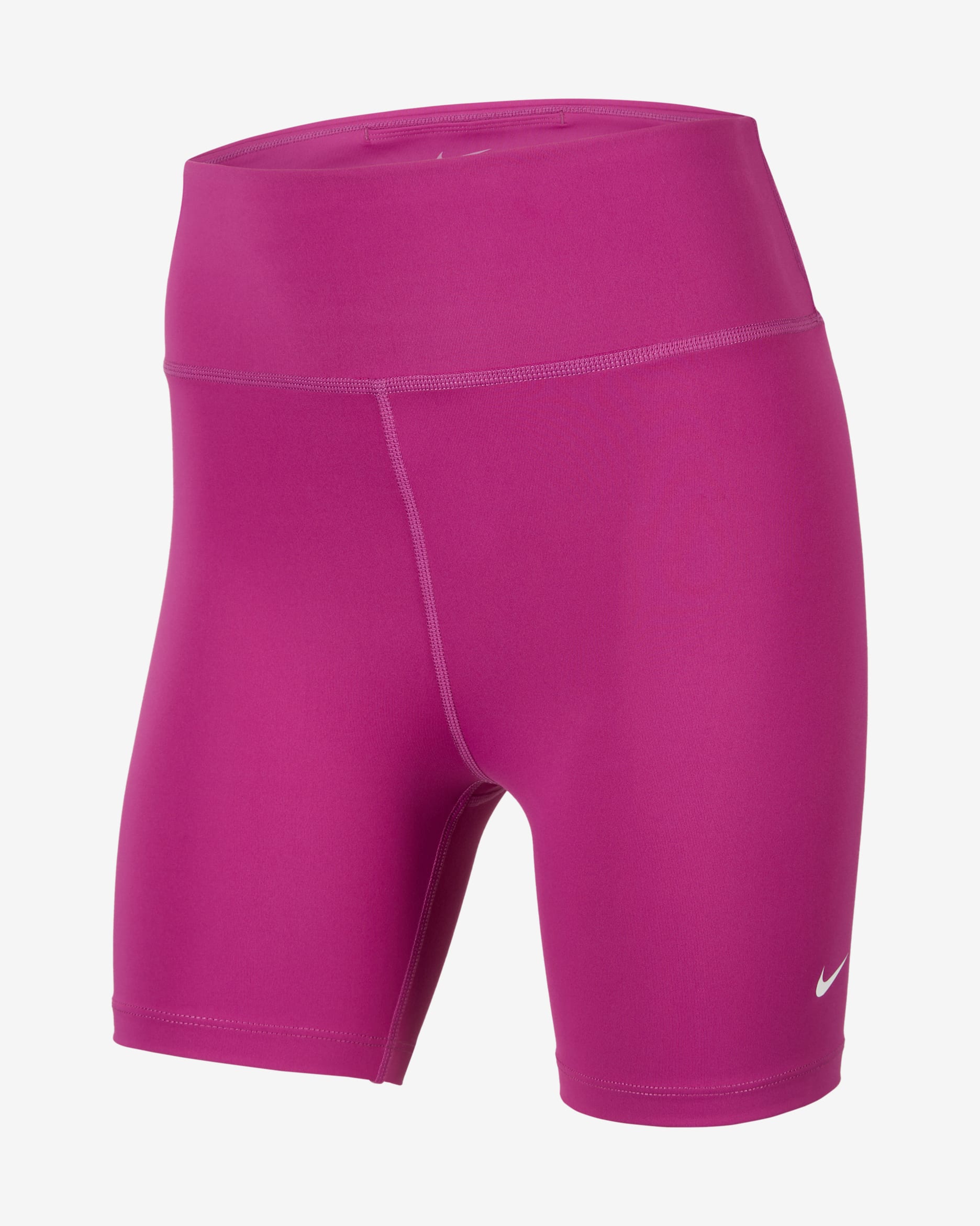 Nike One Older Kids' (Girls') Dri-FIT 12.5cm (approx.) Biker Shorts - Hot Fuchsia/White