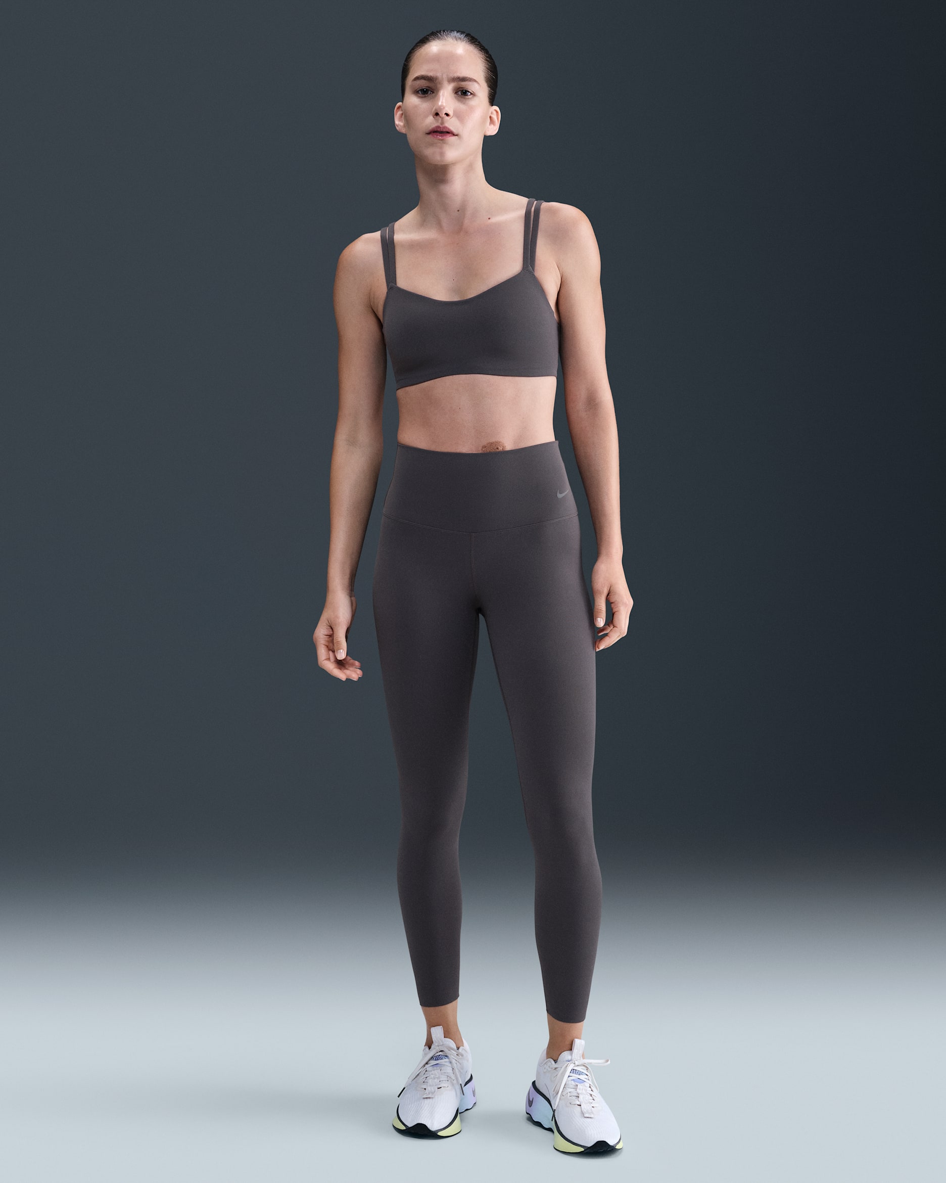 Nike Zenvy Women's High-Waisted 7/8 Leggings - Thunder Grey/Black