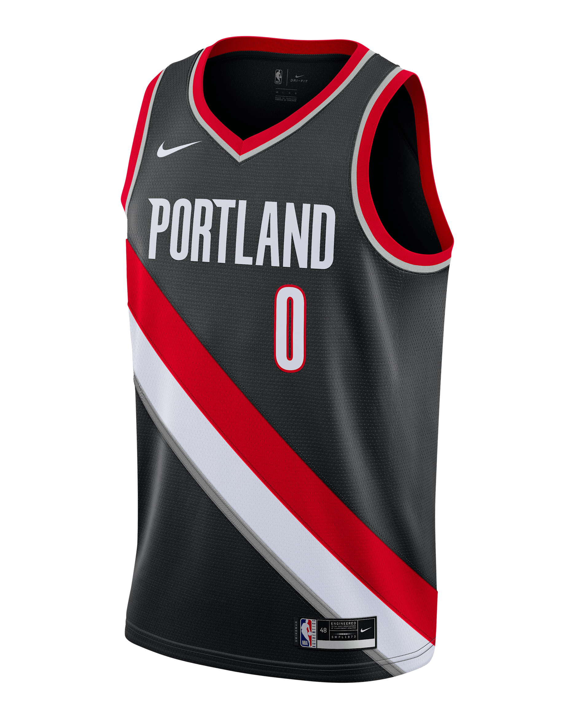 Damian Lillard Trail Blazers Icon Edition 2020 Nike NBA Swingman Jersey - Black/University Red/White