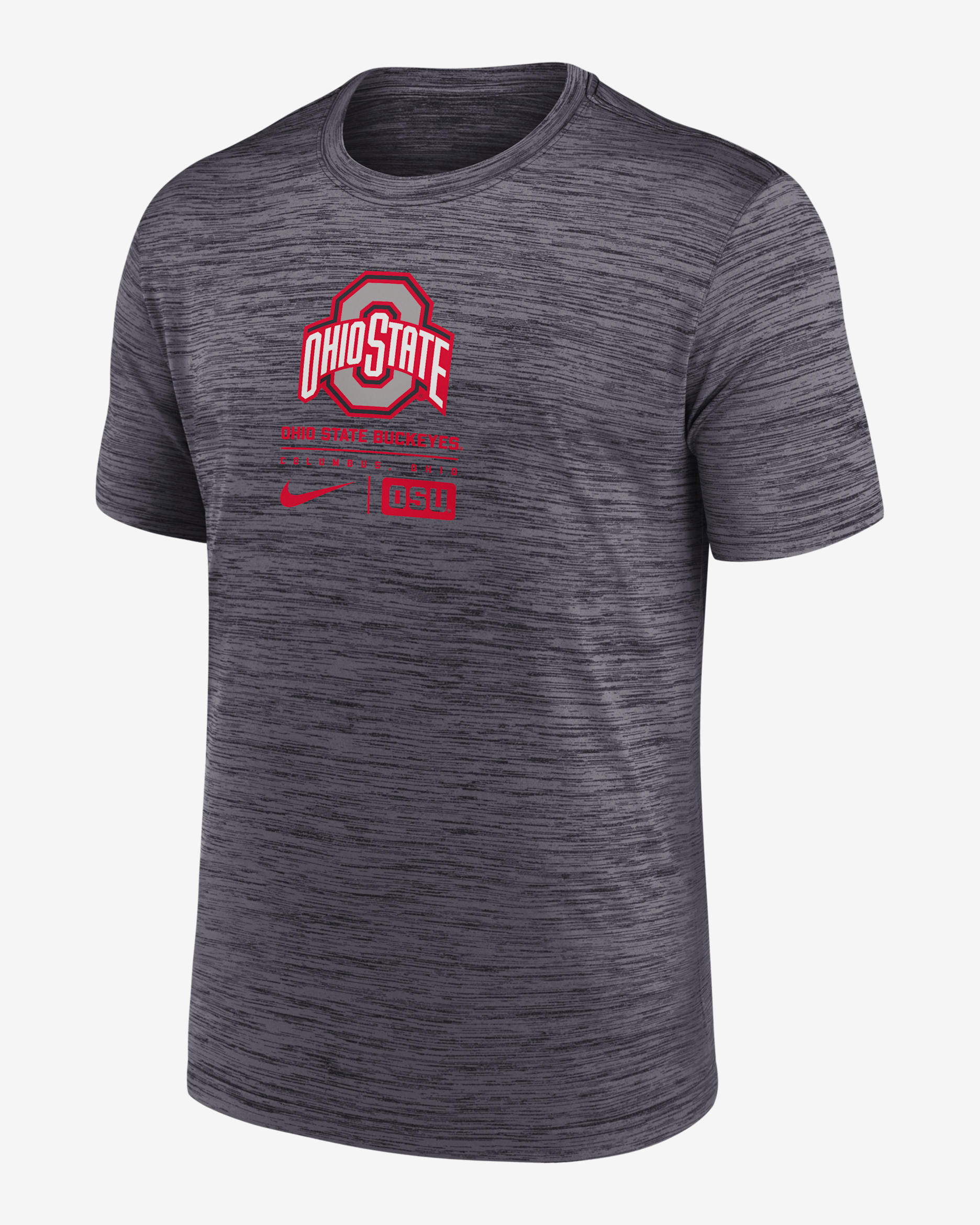 Ohio State Buckeyes Campus Center Block Velocity Men's Nike Dri-FIT College T-Shirt - Black