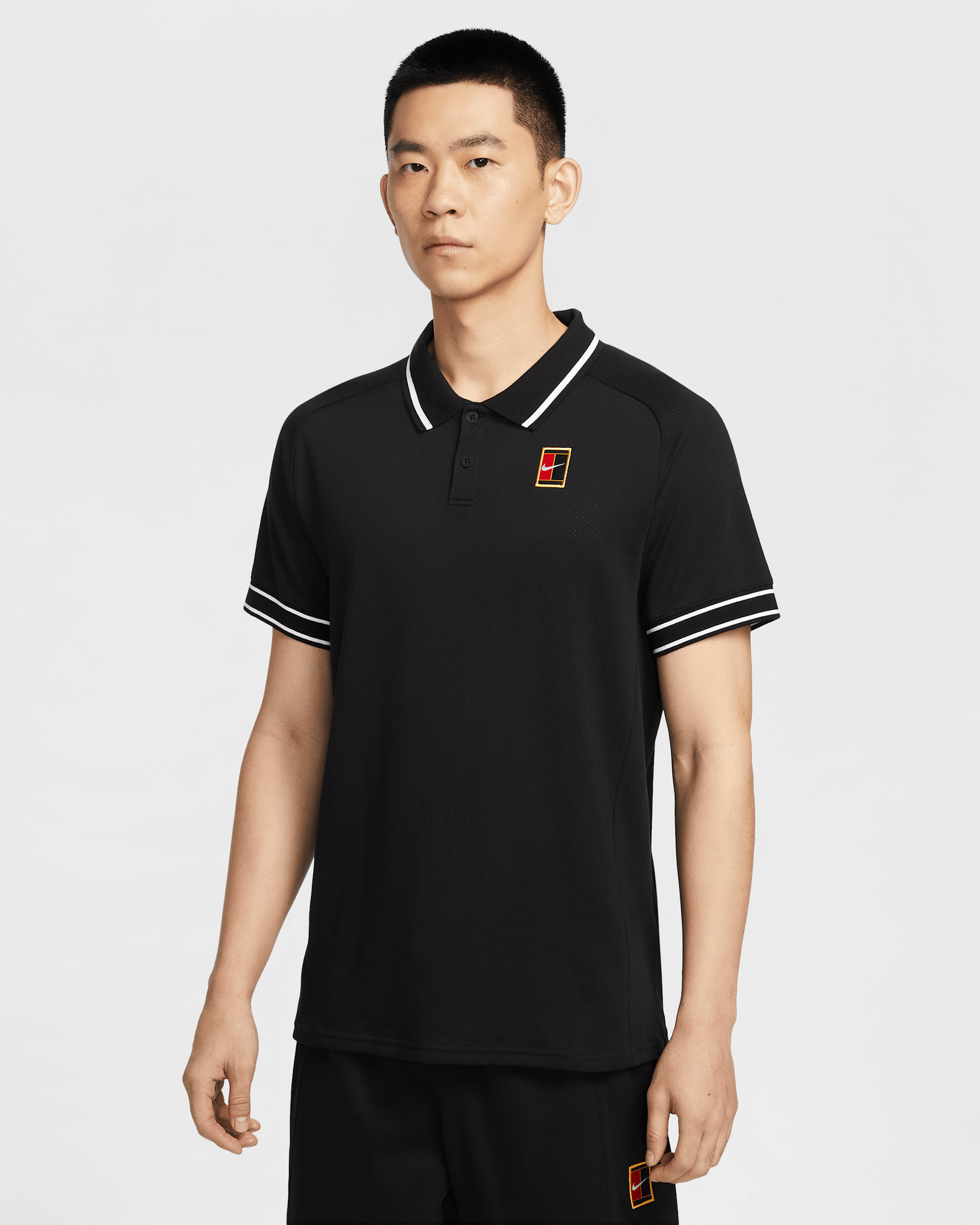 NikeCourt Heritage Men's Tennis Polo - Black/White