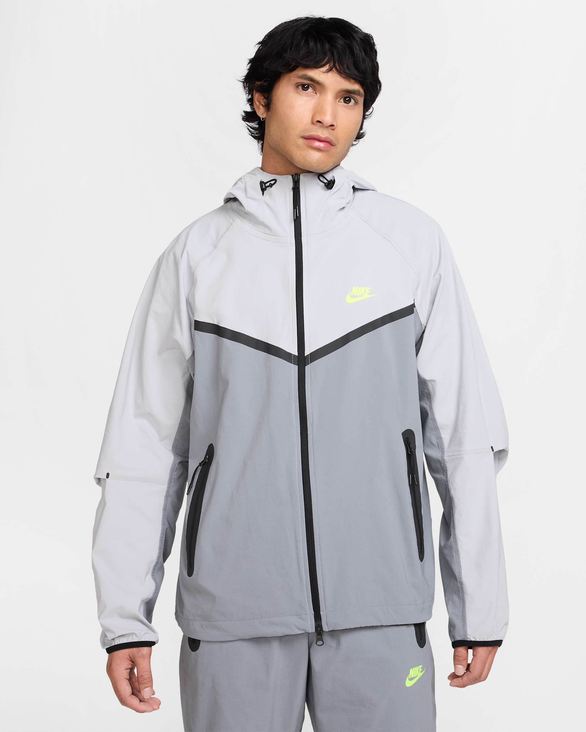 Nike Tech Men's Woven Full-Zip Windrunner Jacket - Cool Grey/Wolf Grey