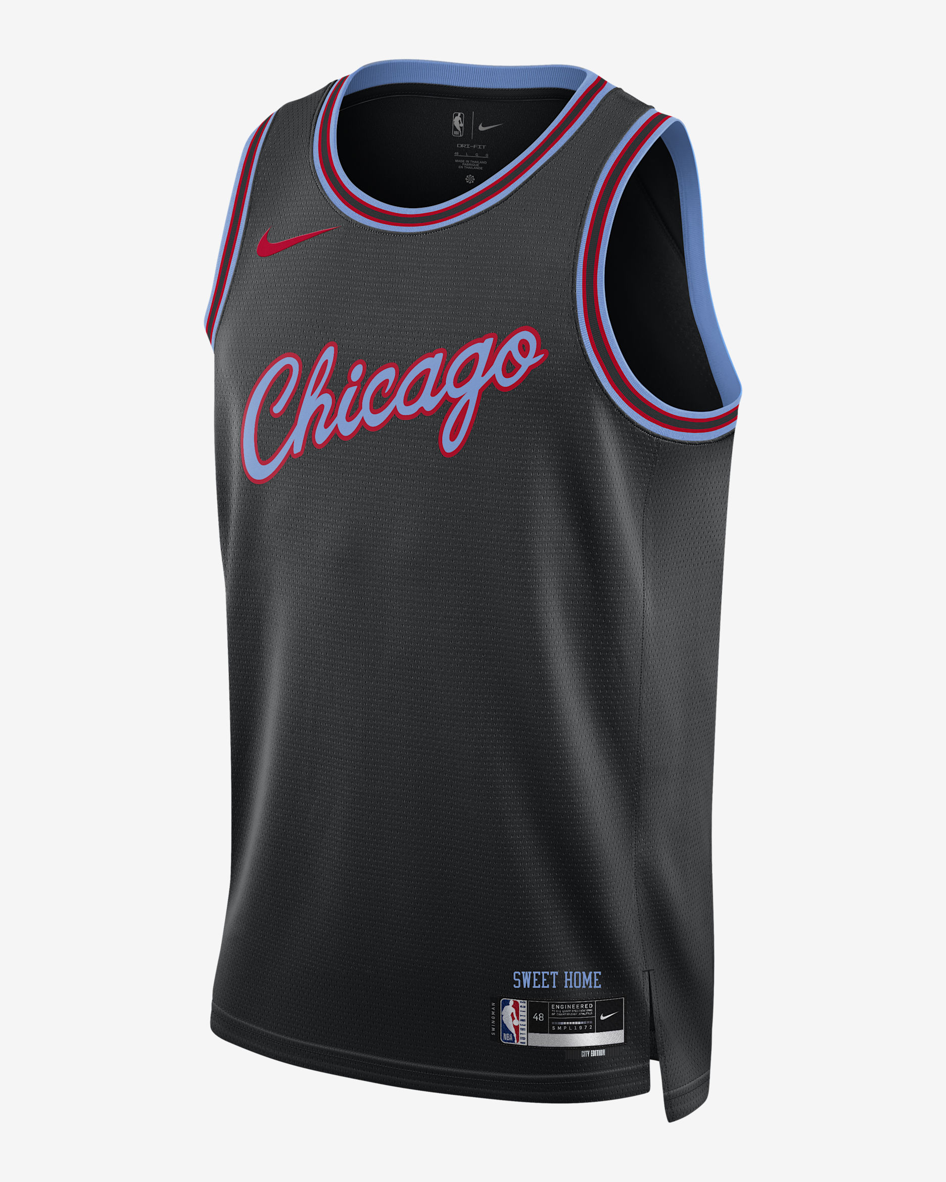 Jersey Nike Dri-FIT de la NBA Swingman para hombre Chicago Bulls City Edition - Negro/Rojo universitario