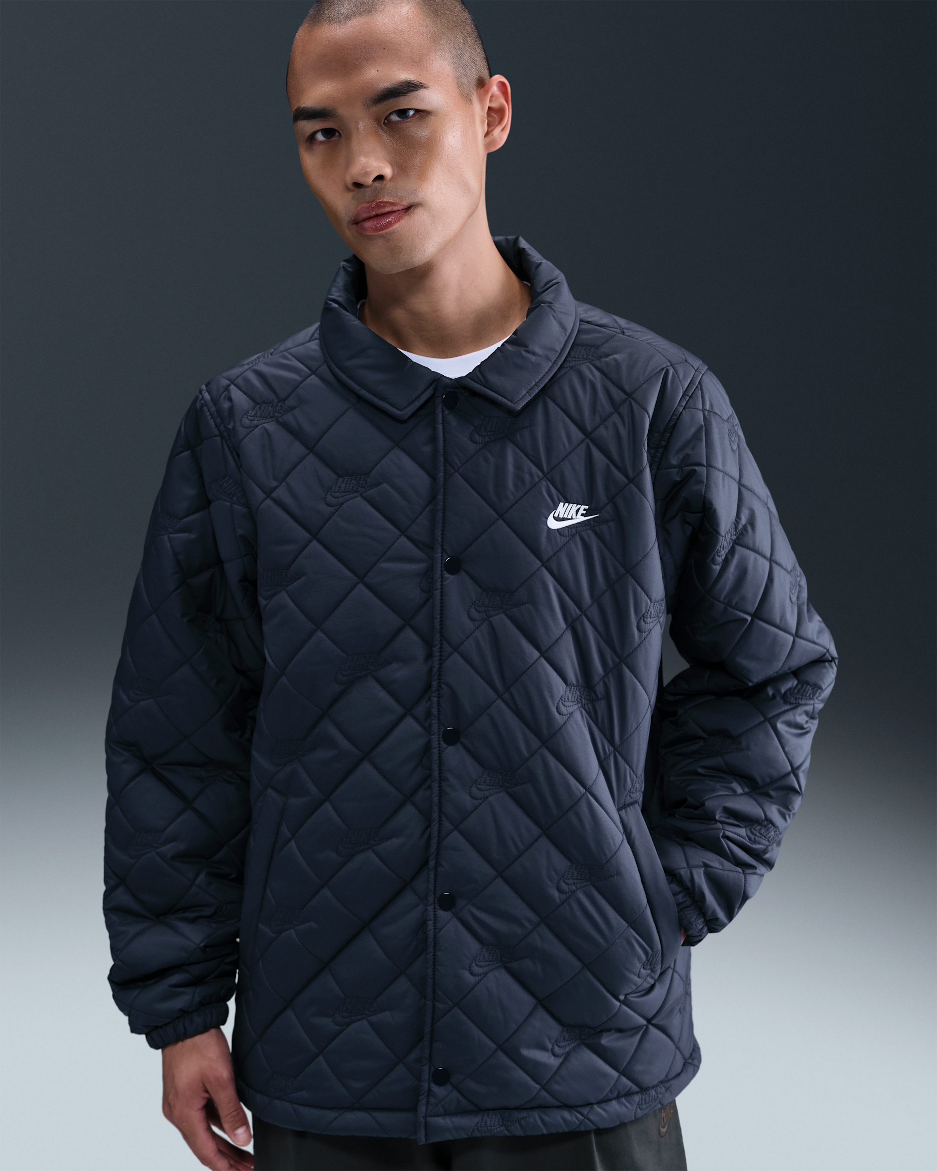 Nike Club Men's Coaches Jacket - Obsidian/White