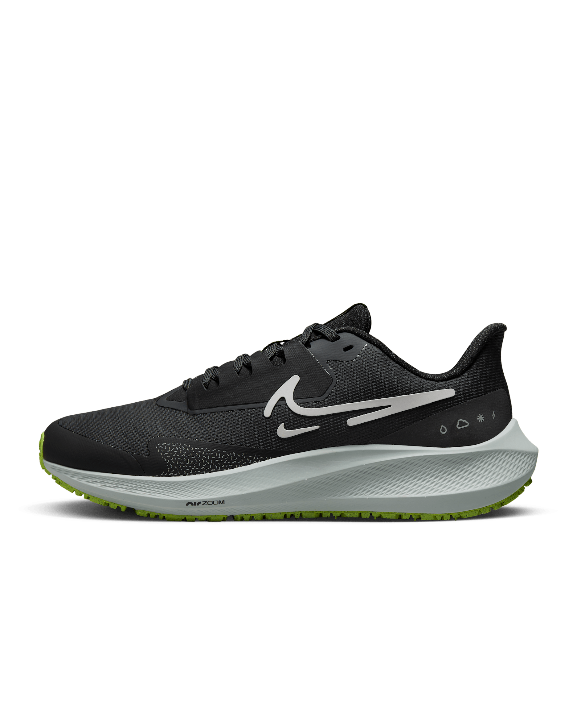 Nike Pegasus 39 Shield Women's Weatherised Road Running Shoes - Black/Dark Smoke Grey/Volt/White