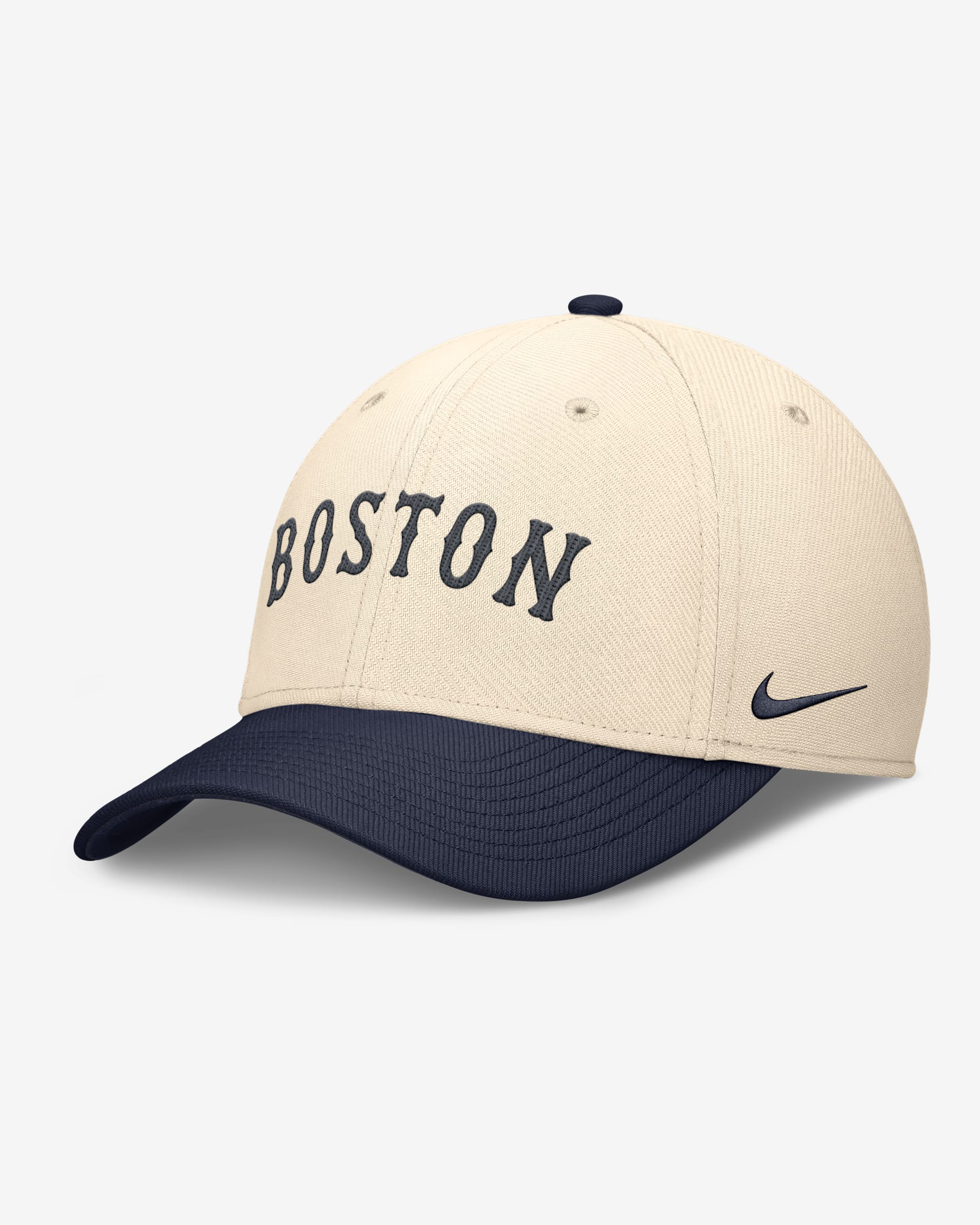 Gorra Nike Dri-FIT de la MLB para hombre Boston Red Sox Statement Rise Swoosh - Natural