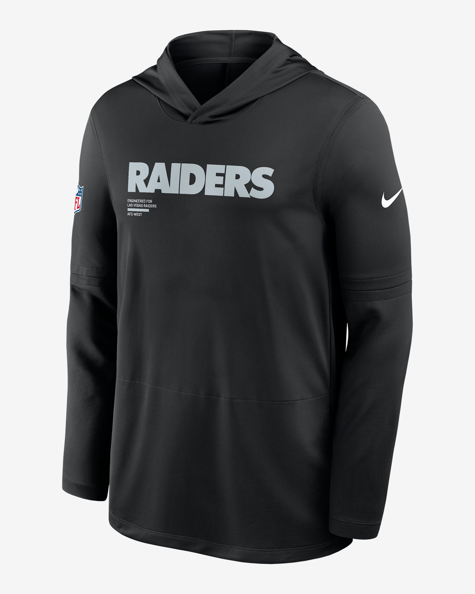 Las Vegas Raiders Pure Fury Sideline Men's Nike Dri-FIT NFL Long-Sleeve Hooded Top - Black
