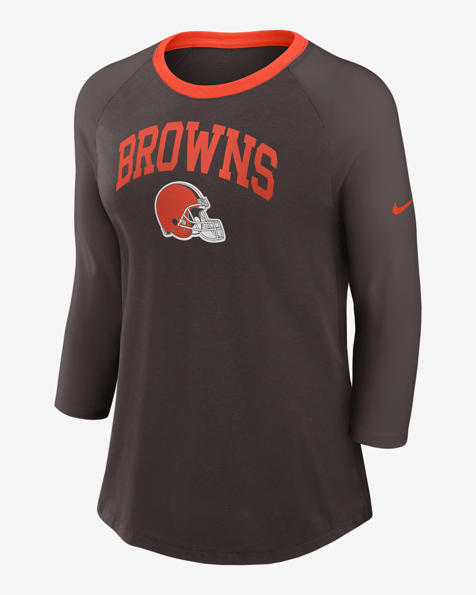 Cleveland Browns Women's Nike NFL 3/4-Sleeve T-Shirt - Brown