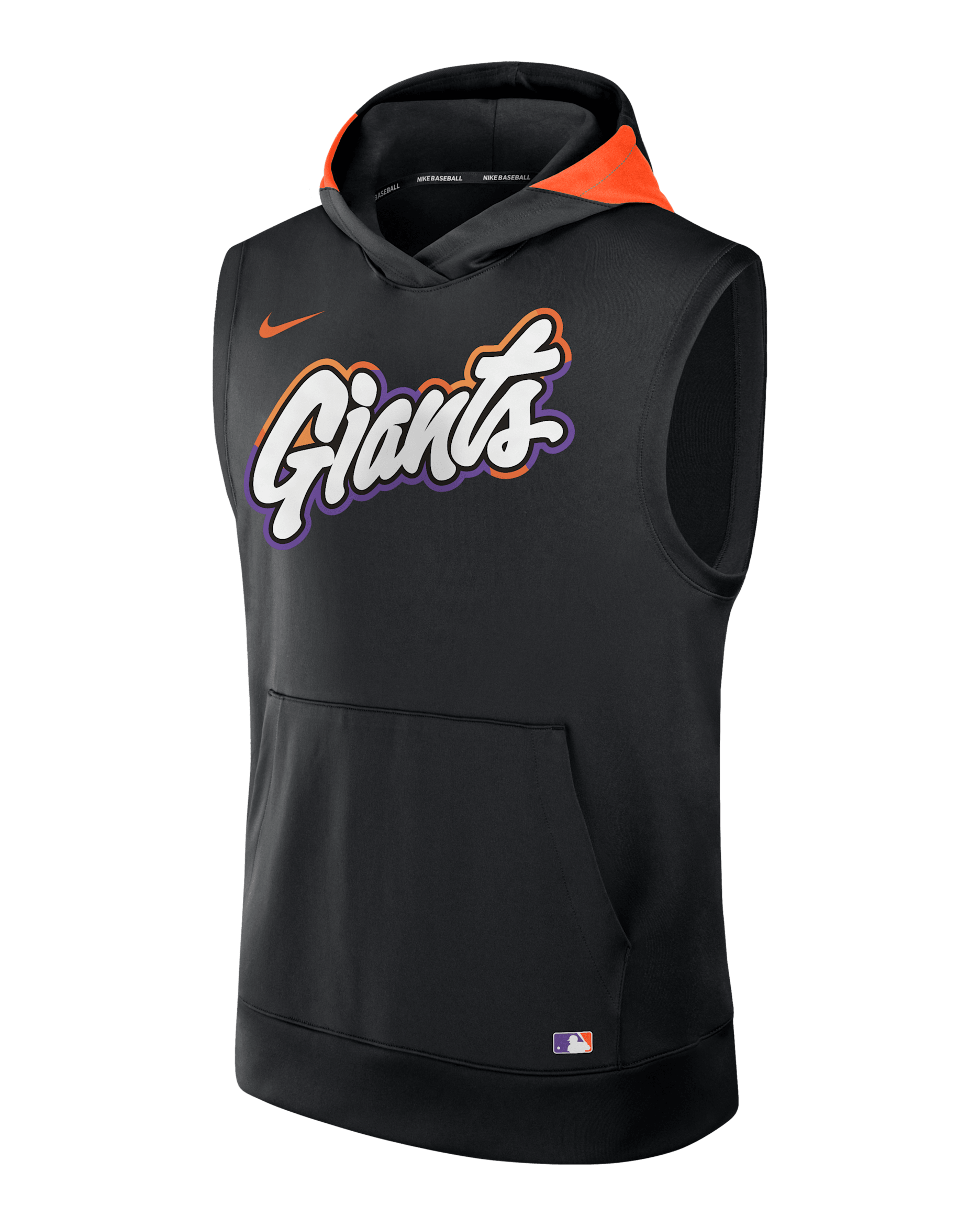 Sudadera con gorro sin cierre ni mangas Nike Dri-FIT de la MLB para hombre San Francisco Giants Authentic Collection City Connect - Negro