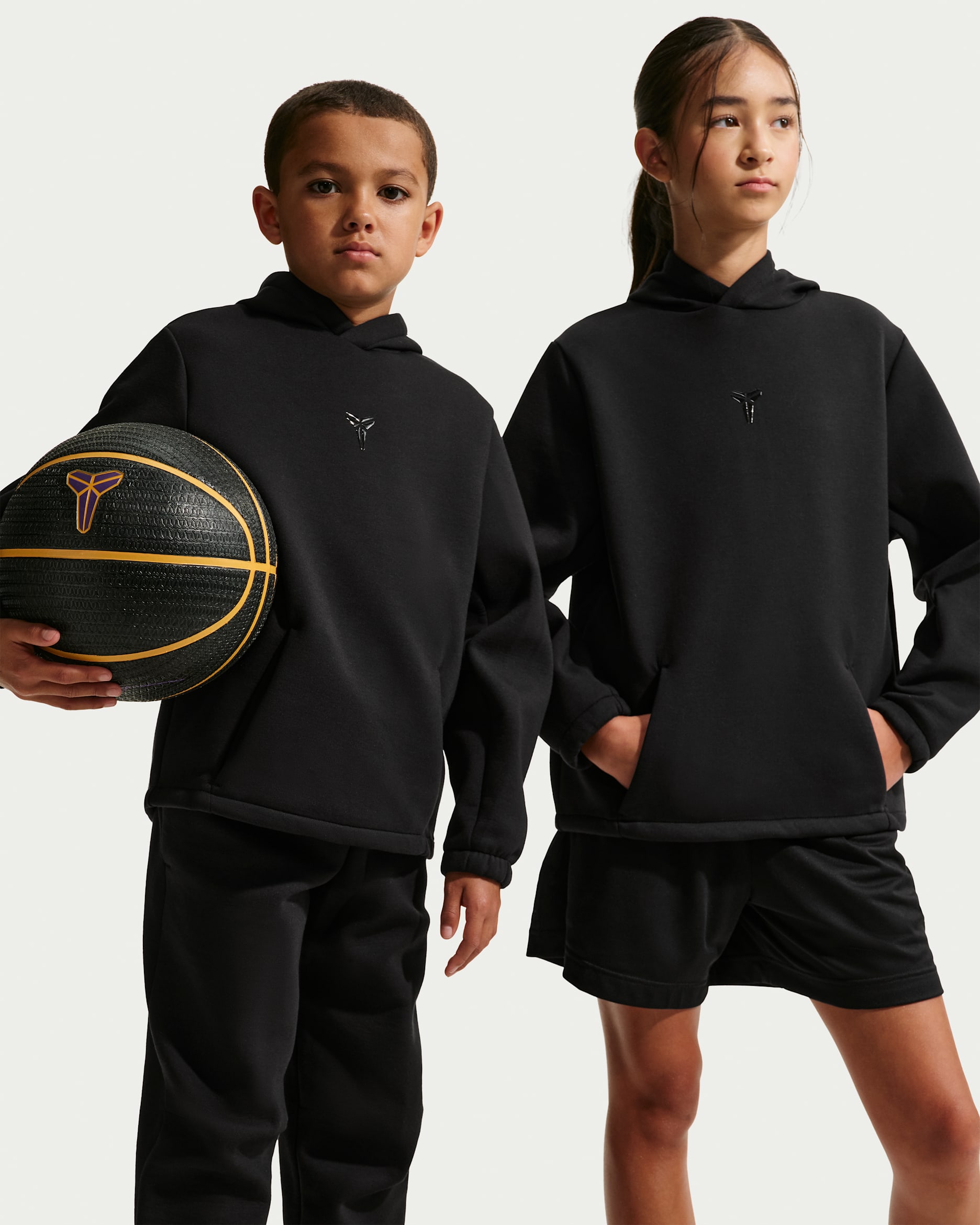Kobe Big Kids' Dri-FIT Pullover Basketball Hoodie - Black/Black