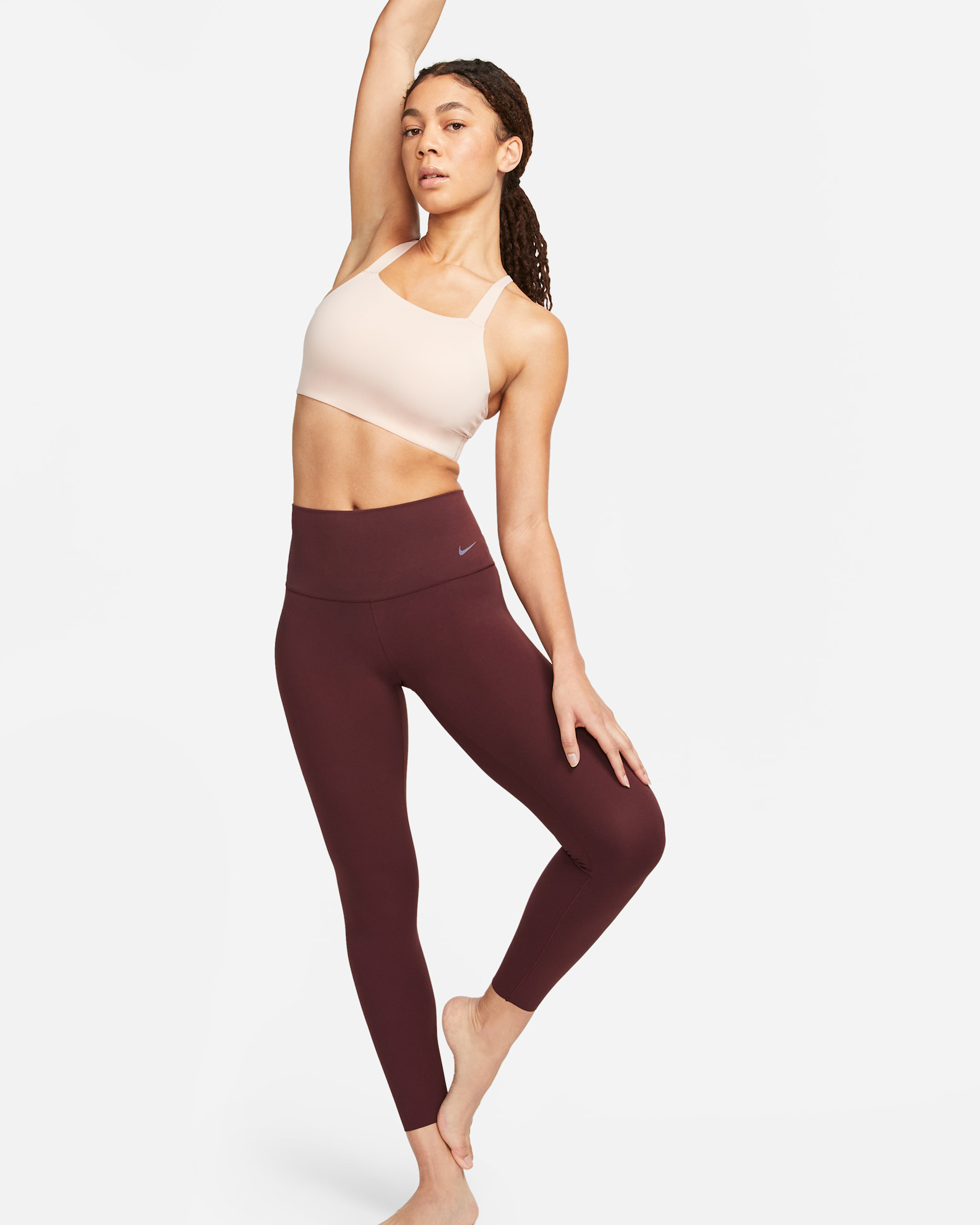 Nike Zenvy Women's High-Waisted 7/8 Leggings - Burgundy Crush/Black