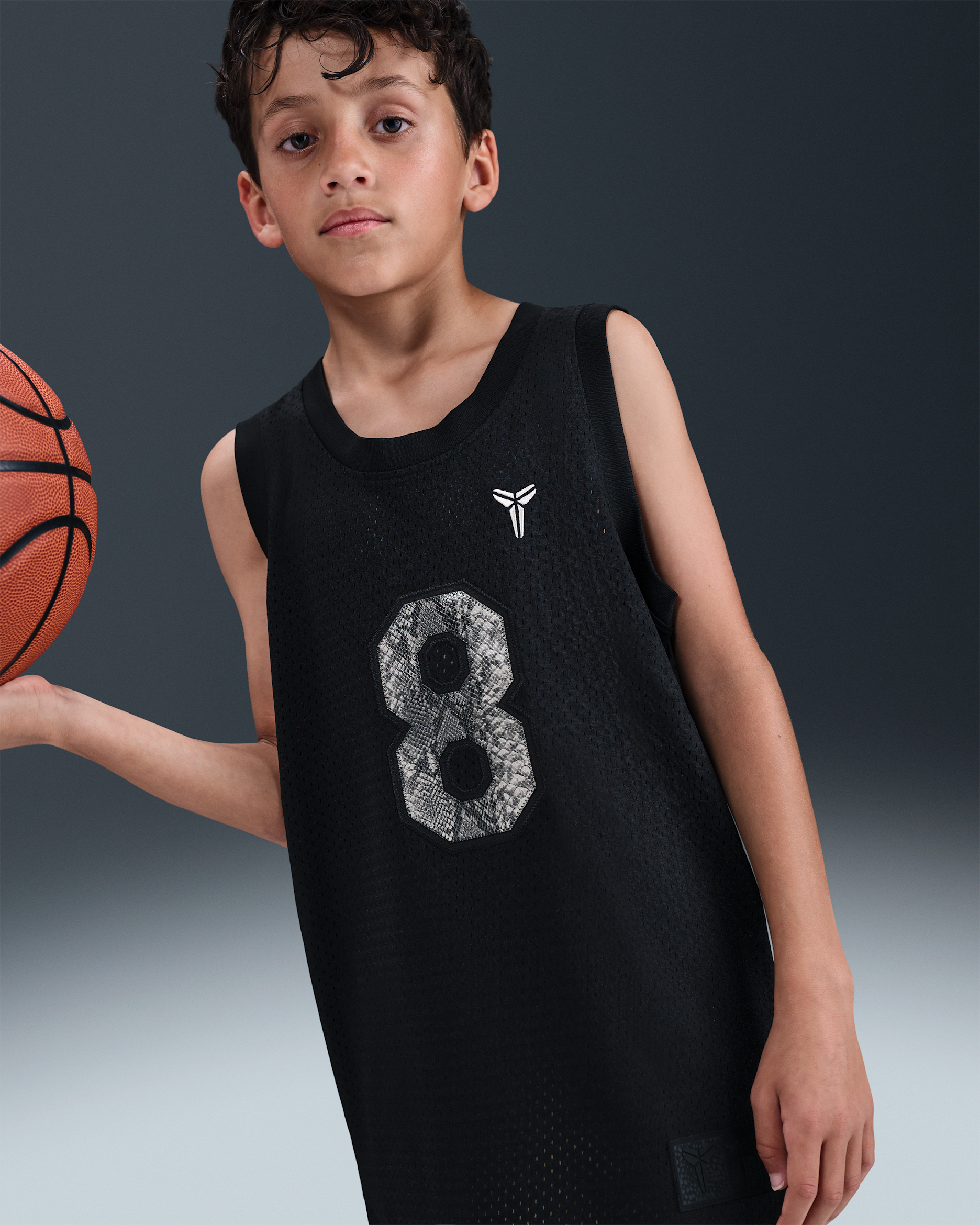 Basketbalový dres Kobe pro větší děti - Černá/Sanddrift
