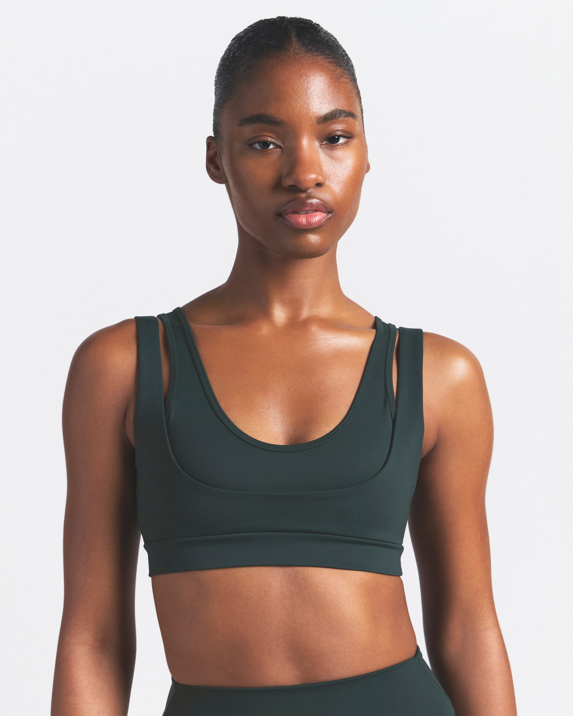 NikeSKIMS Matte Women's Double-Strap Scoop Bra - NSKM DARK TEAL/NSKM DARK TEAL
