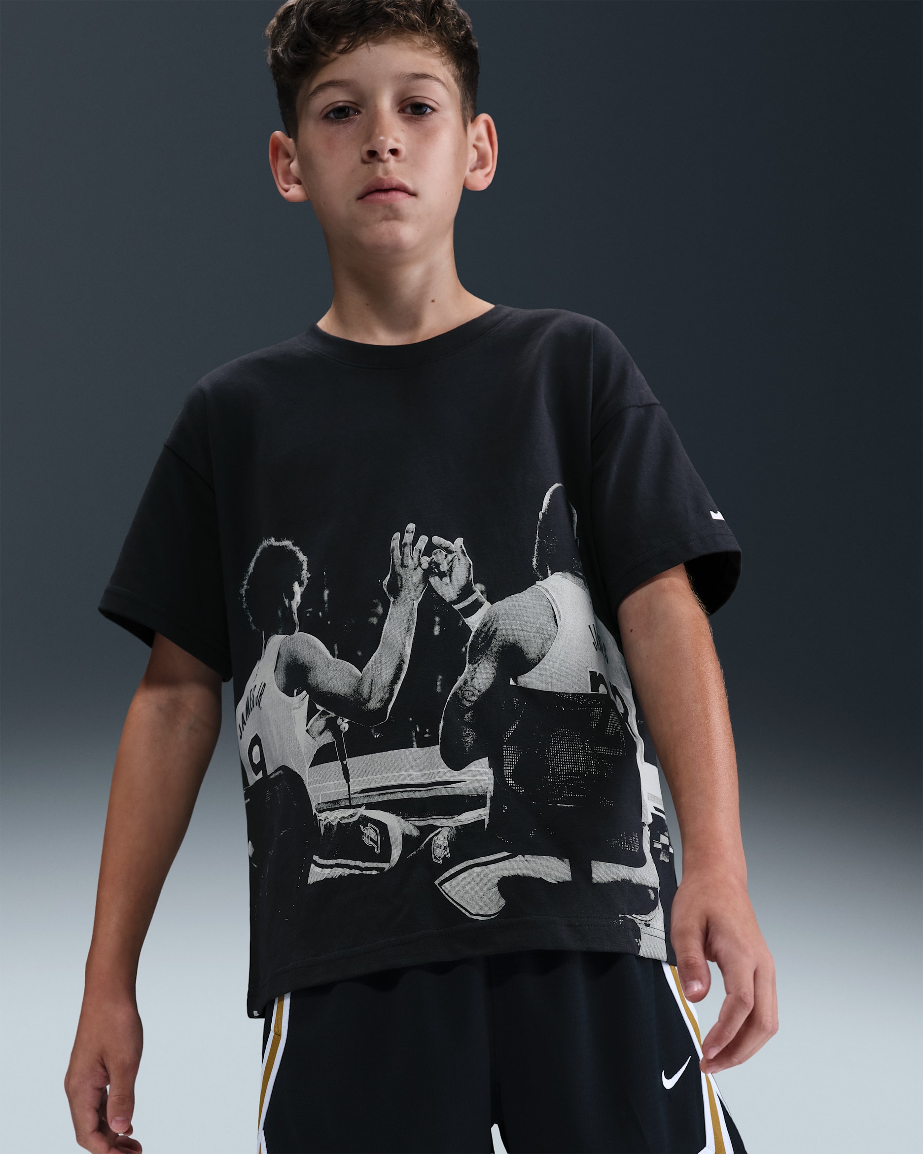 LeBron "Chosen One" Big Kids' Max90 Basketball T-Shirt - Off Noir