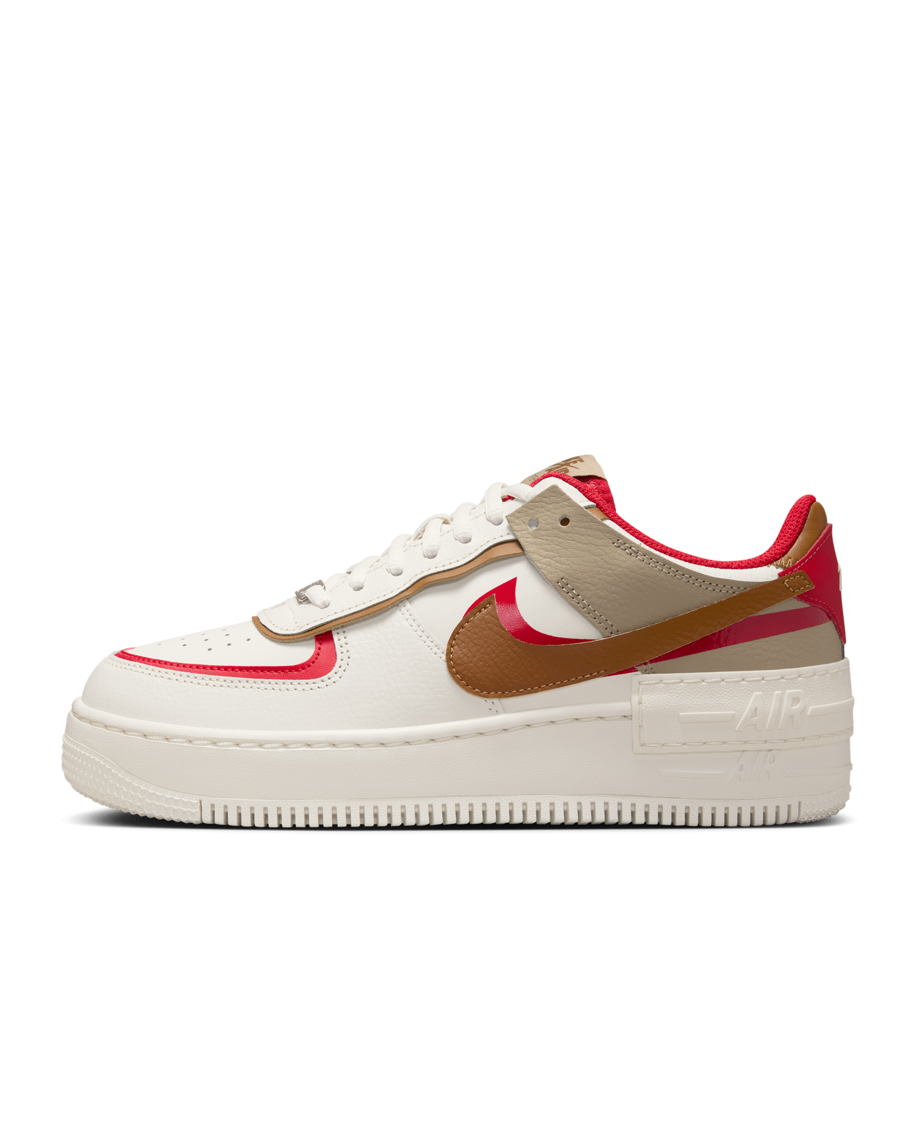 Nike Air Force 1 Shadow Women's Shoes - Phantom/Fire Red/Khaki/Light British Tan