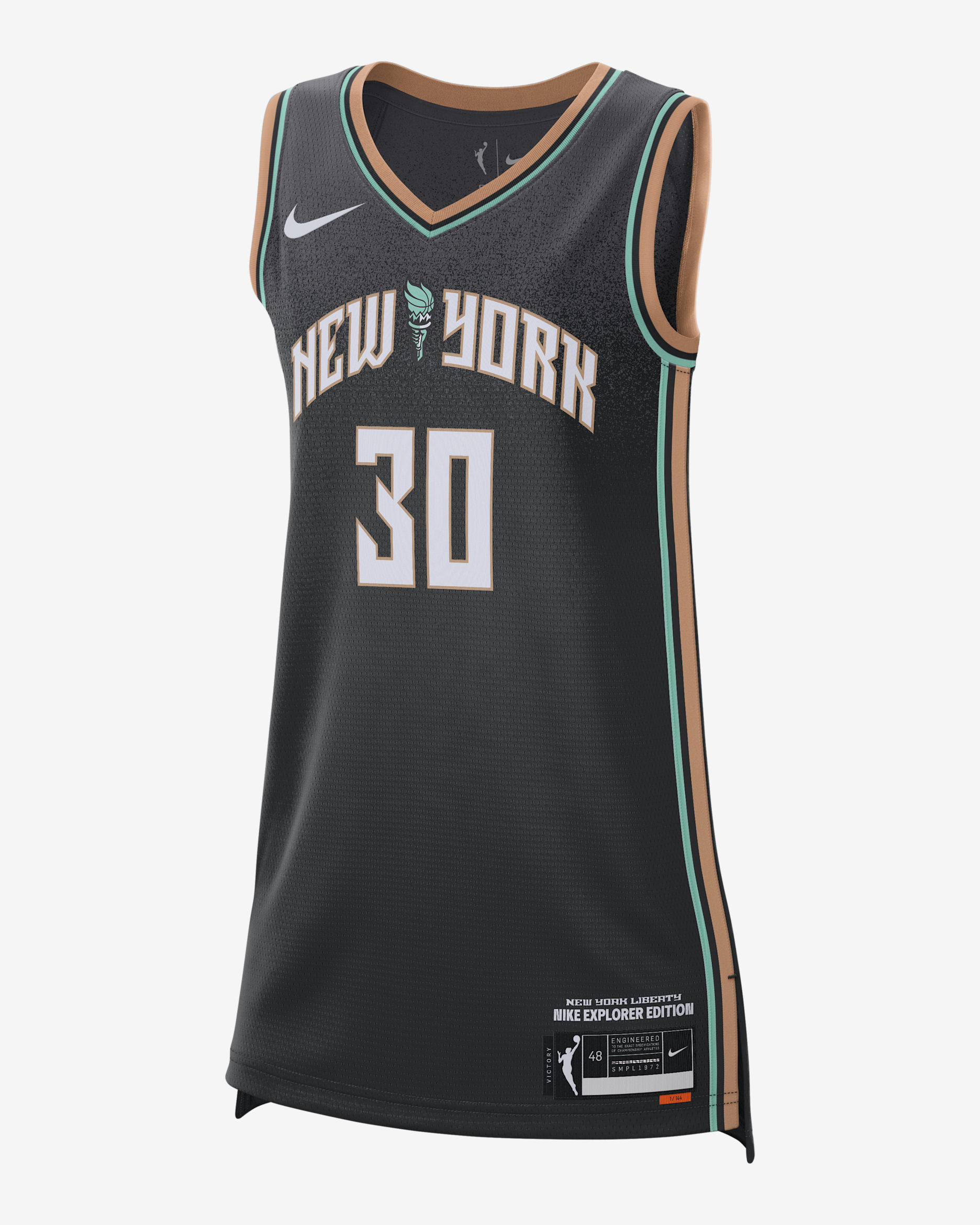 Jersey Nike Dri-FIT de la WNBA Victory New York Liberty Explorer Edition - Negro
