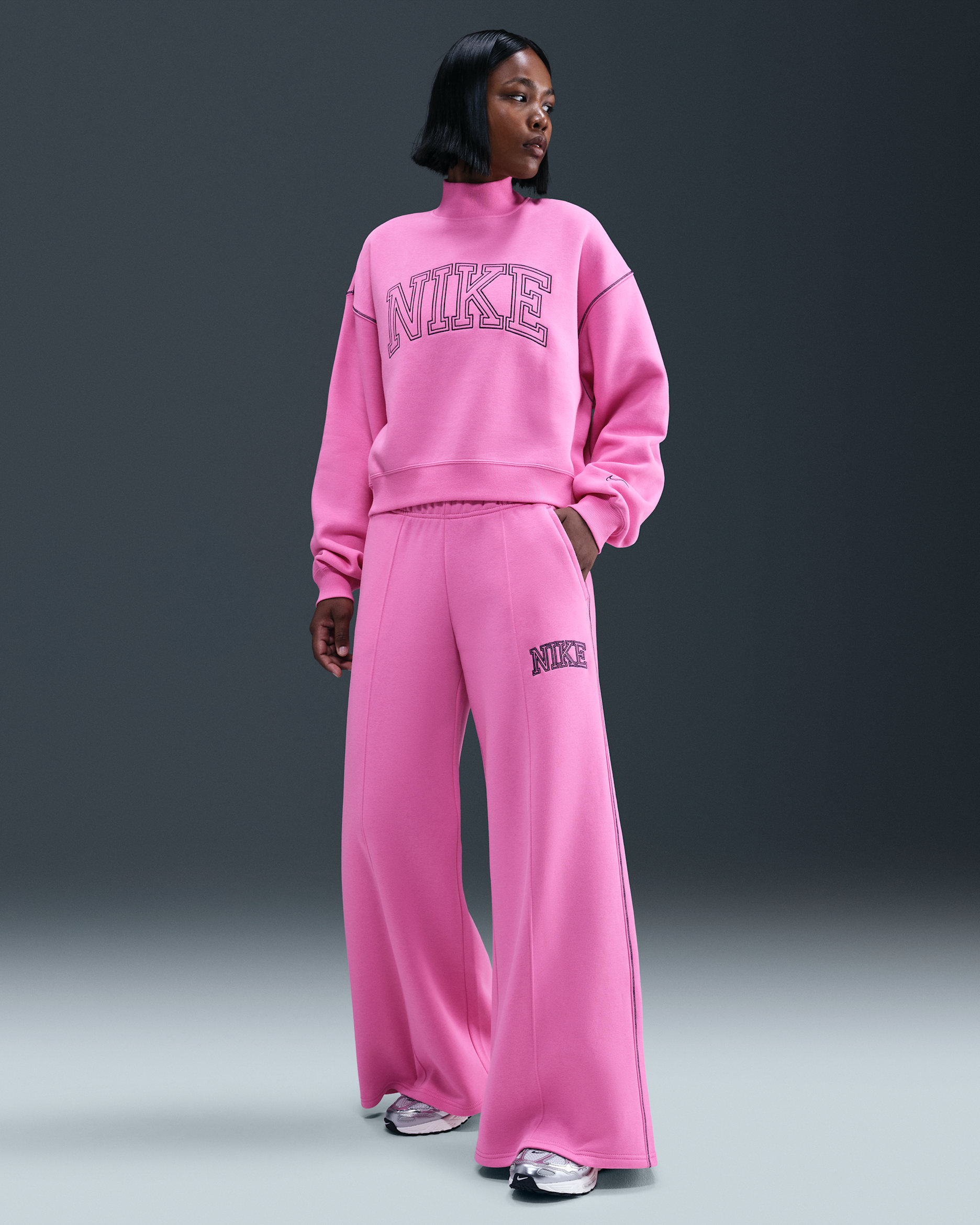 Nike Sportswear Phoenix Fleece Women's Wide-Leg Sweatpants - Playful Pink