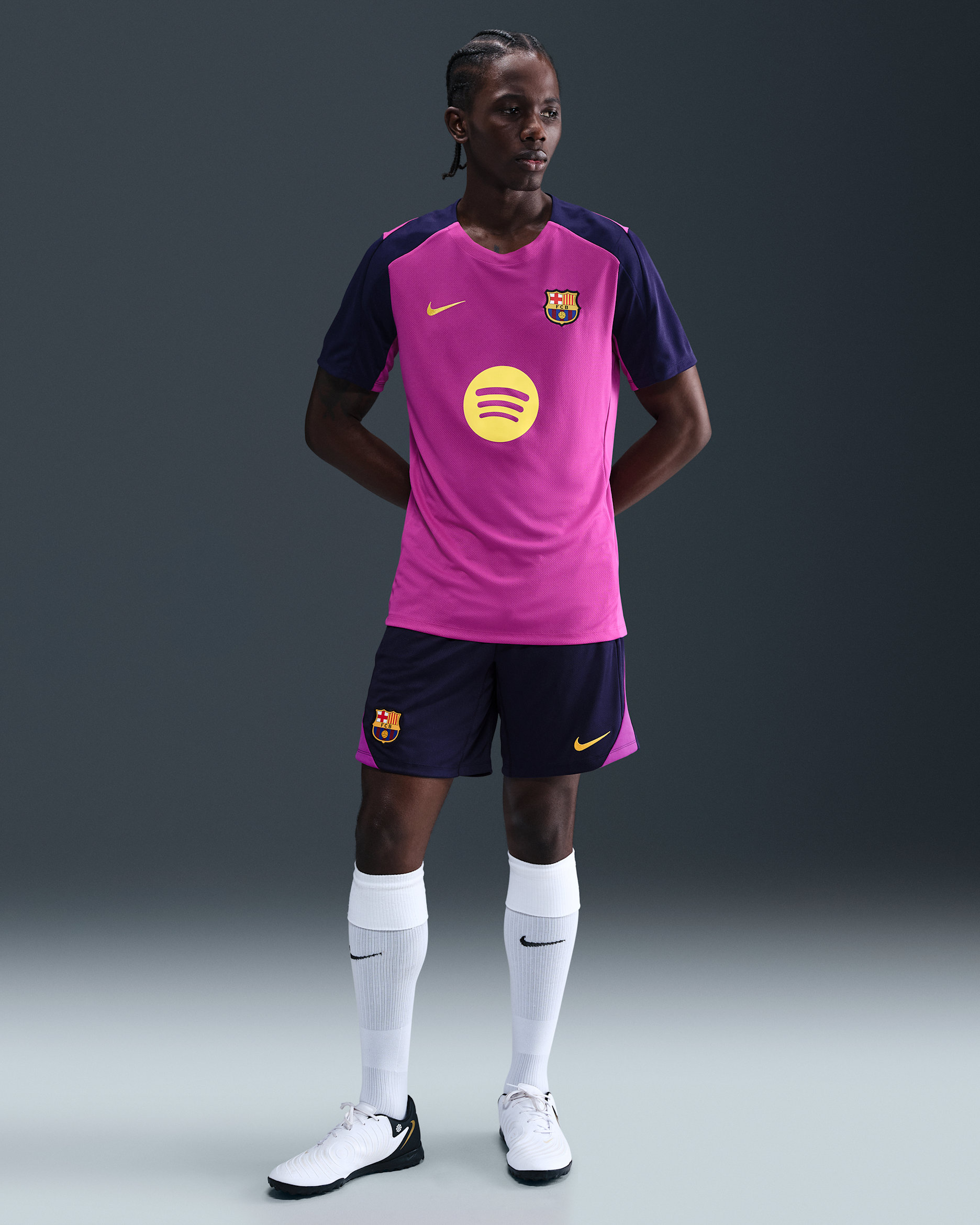 Shorts da calcio in maglia Nike Dri-FIT FC Barcelona Strike – Uomo - Imperial Purple/Vivid Purple/Midwest Gold