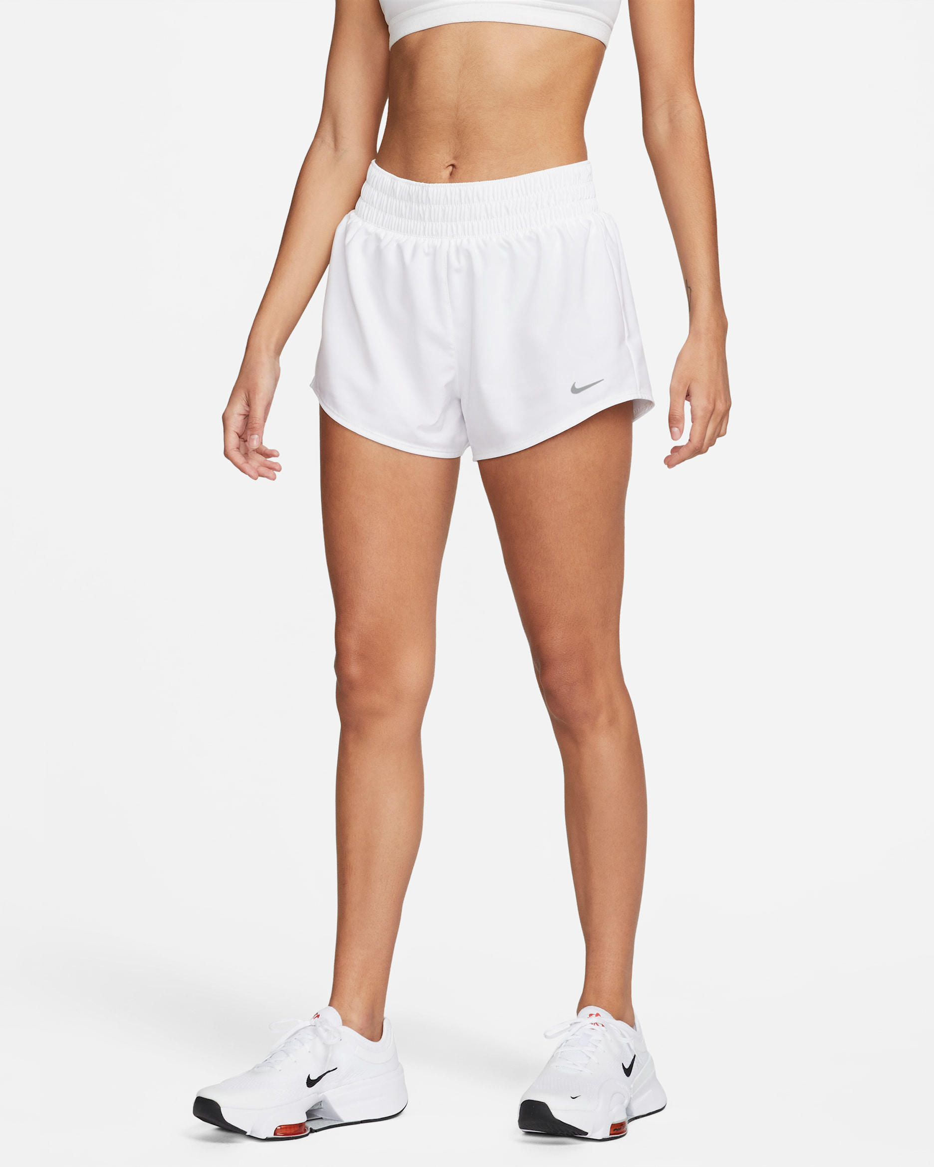 Nike One Women's Dri-FIT Mid-Rise 3" Brief-Lined Shorts - White
