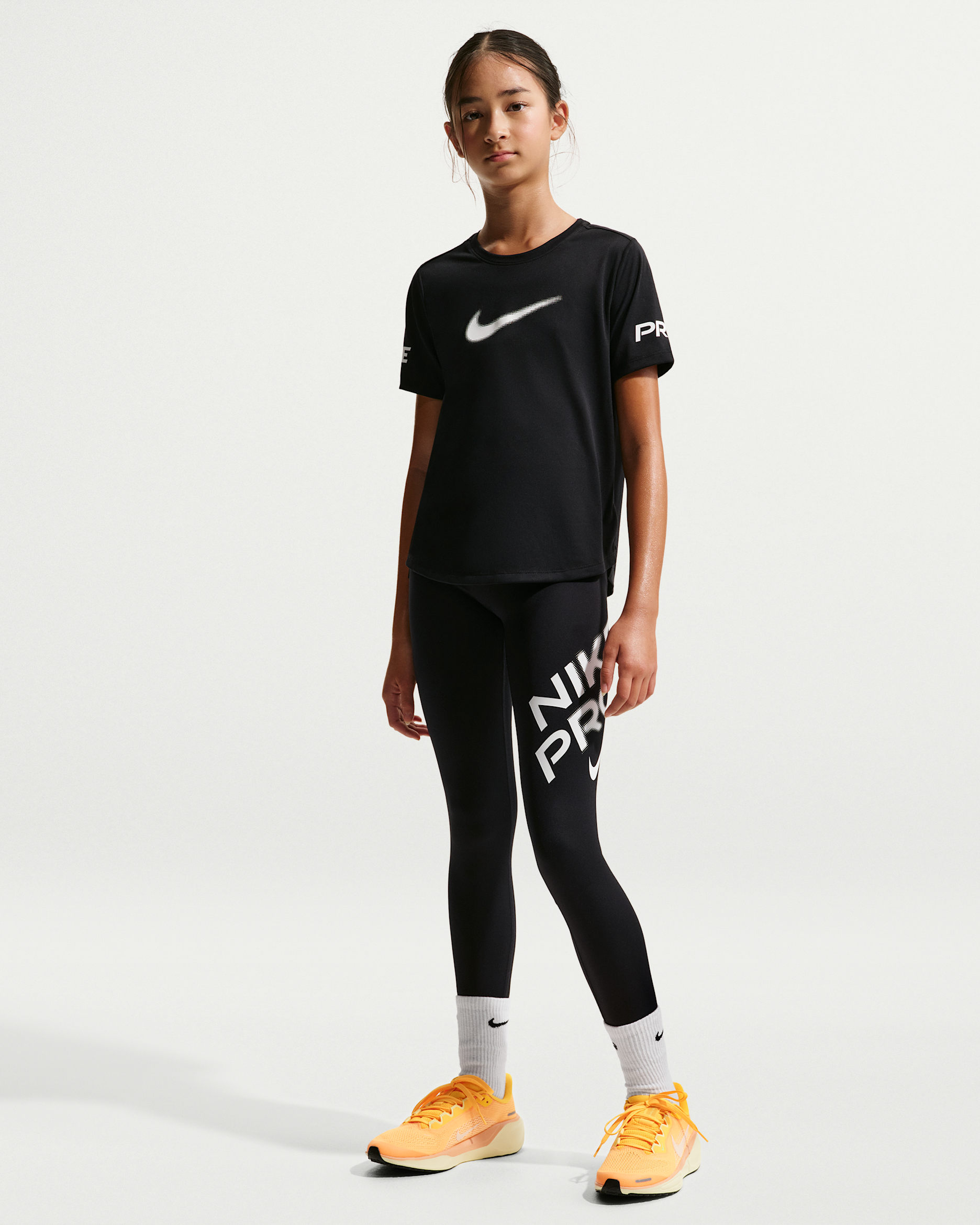 Leggings Dri-FIT para niña talla grande Nike Pro - Negro/Blanco