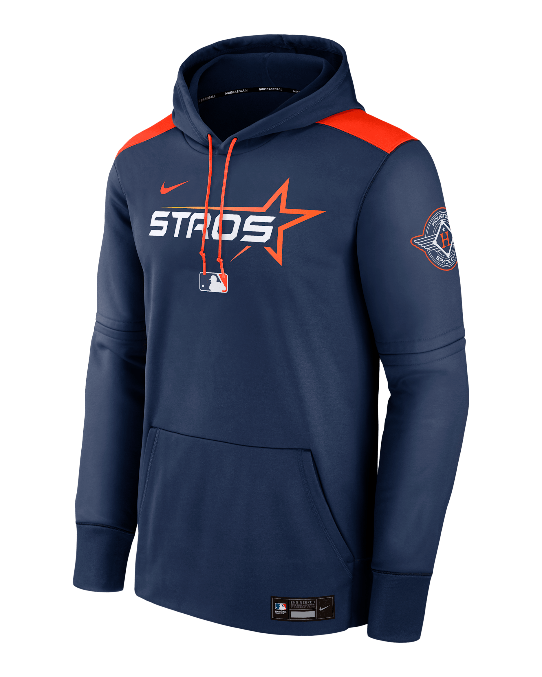 Houston Astros Authentic Collection City Connect Men's Nike Therma MLB Pullover Hoodie - Navy