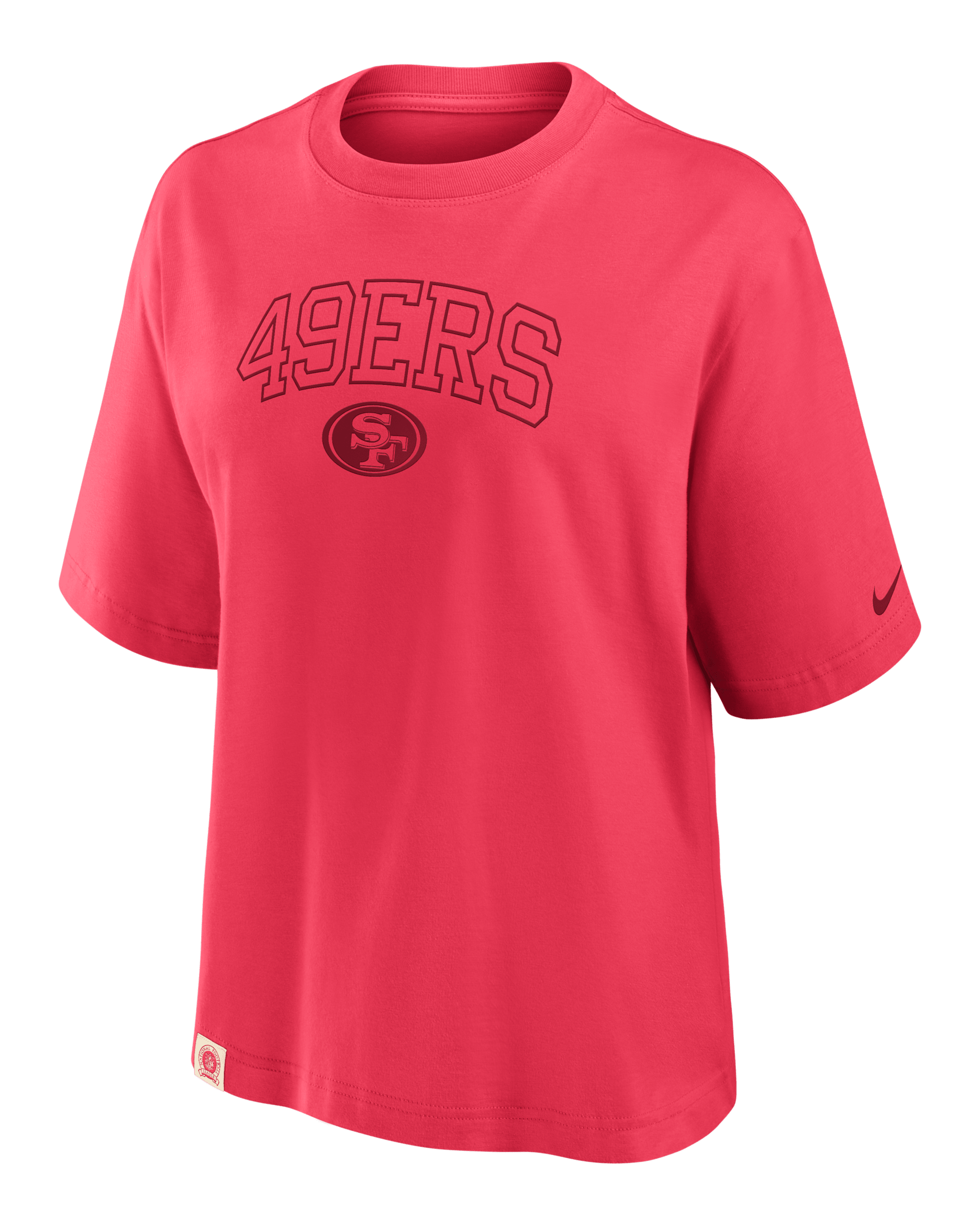 Playera Nike de la NFL para mujer San Francisco 49ers Arch Boxy - Rojo fusión