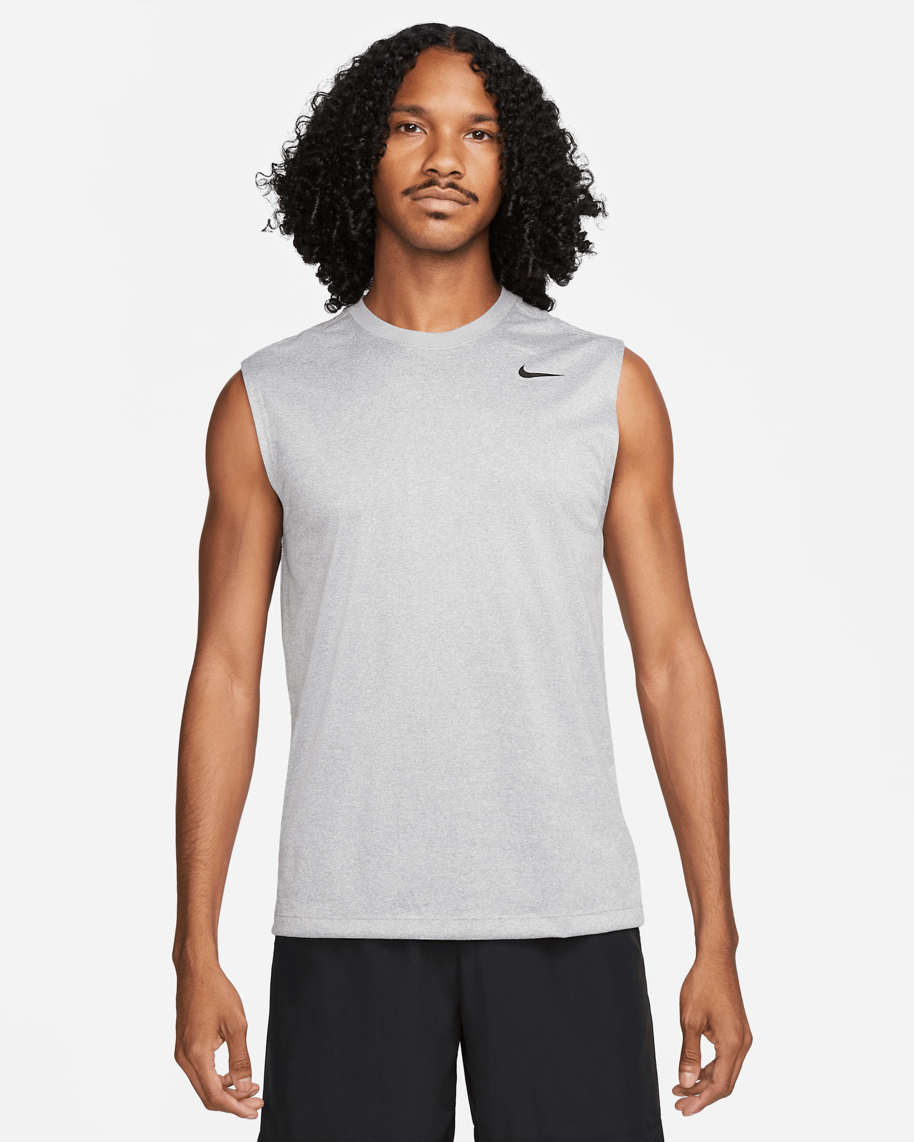 Nike Dri-FIT Legend Men's Sleeveless Fitness T-Shirt - Tumbled Grey/Flat Silver/Heather/Black