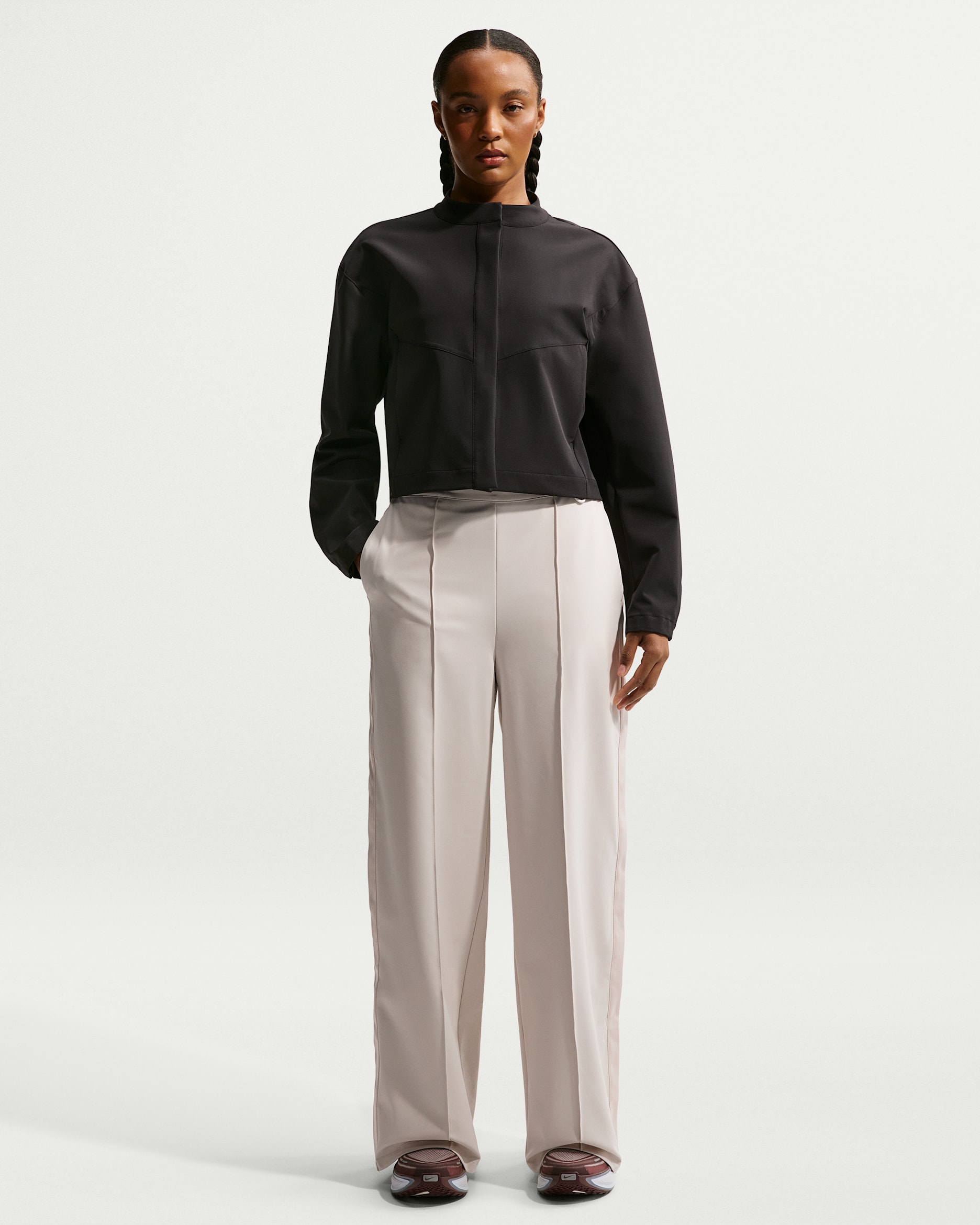 Lediga byxor Nike 24.7 PerfectStretch Dri-FIT med hög midja för kvinnor - Light Orewood Brown/Light Orewood Brown/Light Iron Ore