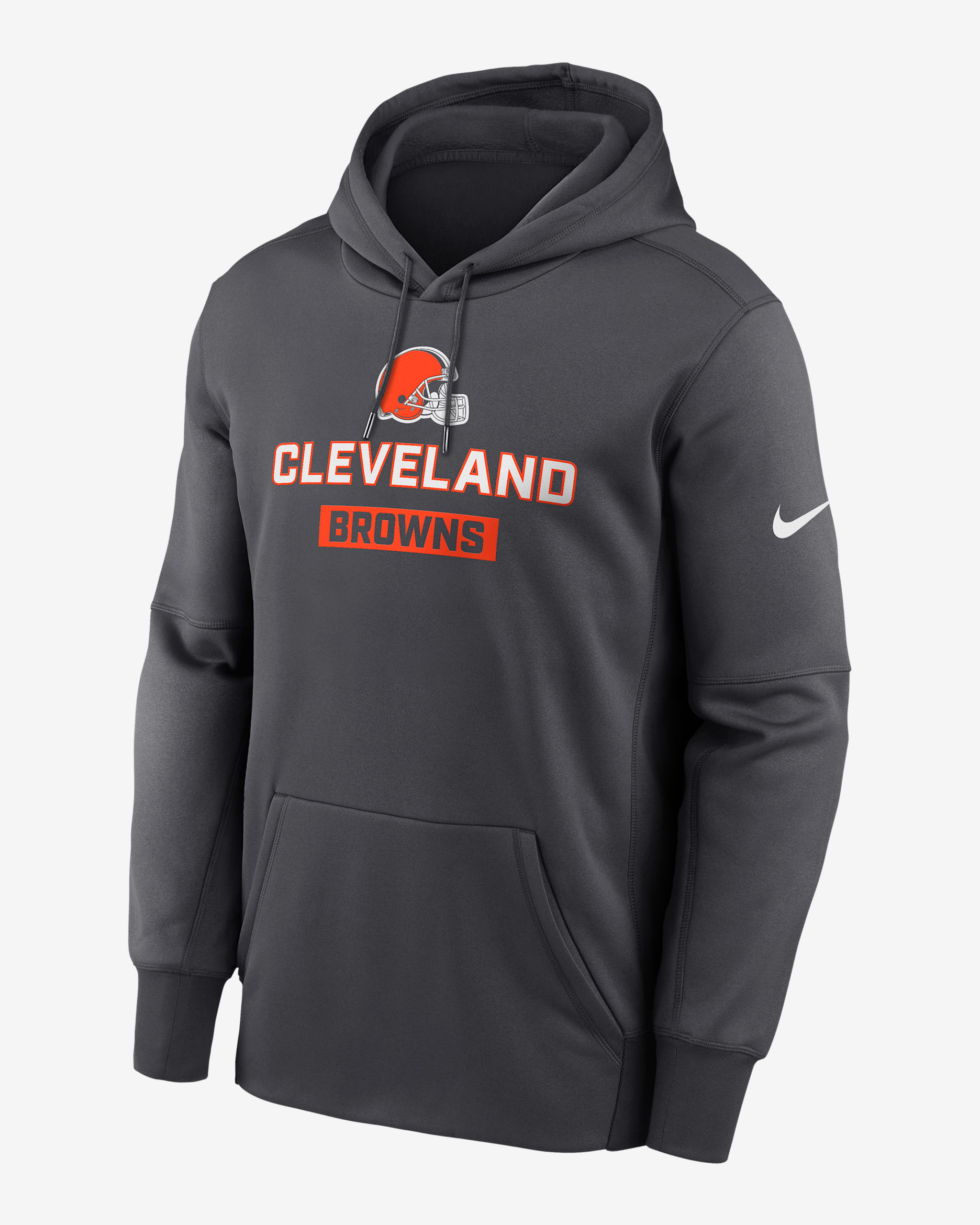 Cleveland Browns Toss Sweep Men’s Nike Therma NFL Pullover Hoodie - Anthracite