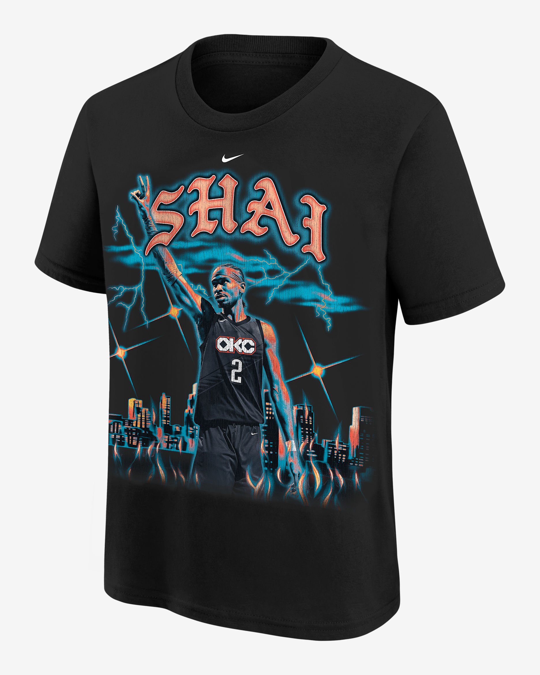 Shai Gilgeous-Alexander Oklahoma City Thunder City Edition Big Kids' Nike NBA T-Shirt - Black