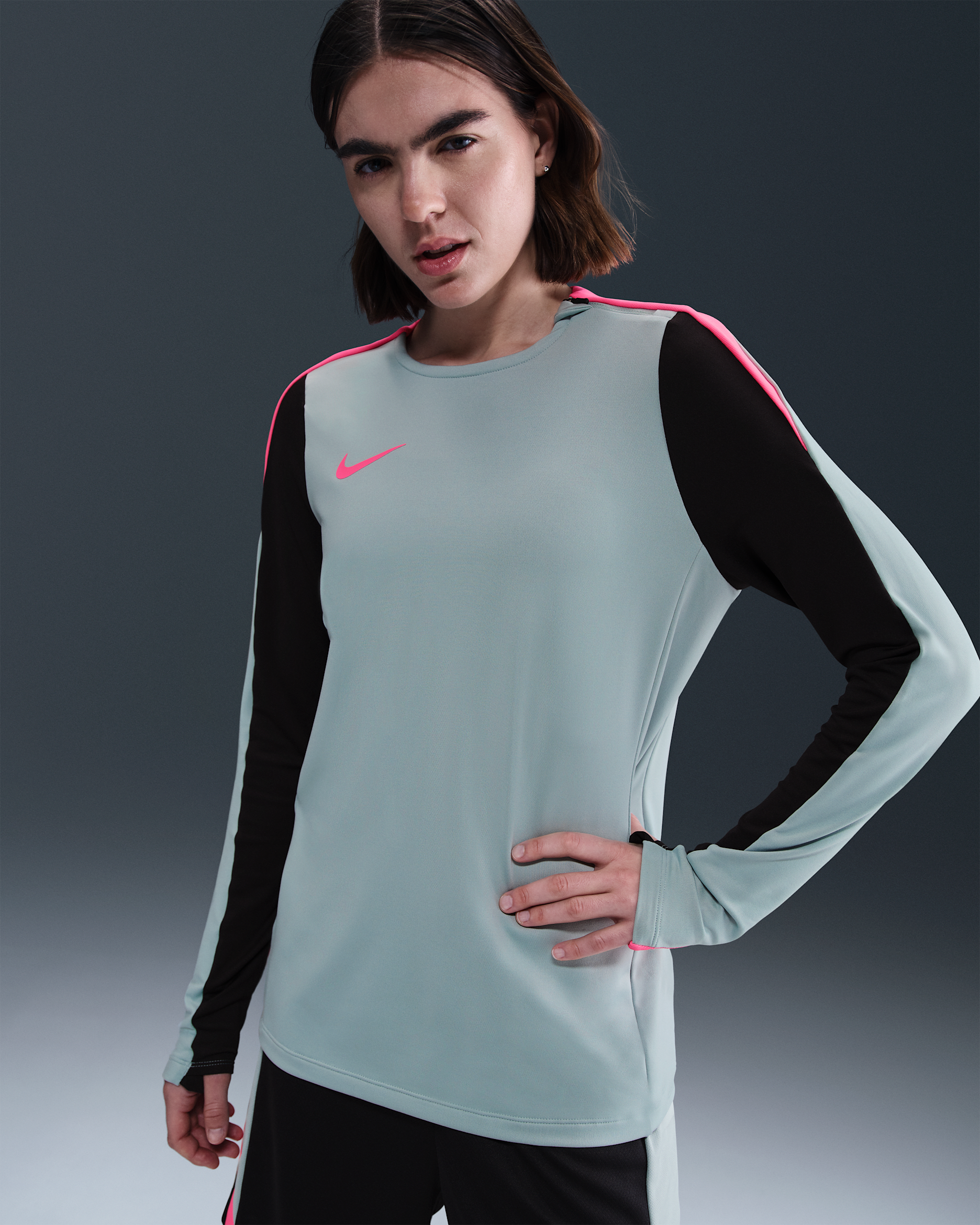 Nike Strike Women's Dri-FIT Crew-Neck Football Top - Ocean Cube/Black/Hyper Pink/Hyper Pink