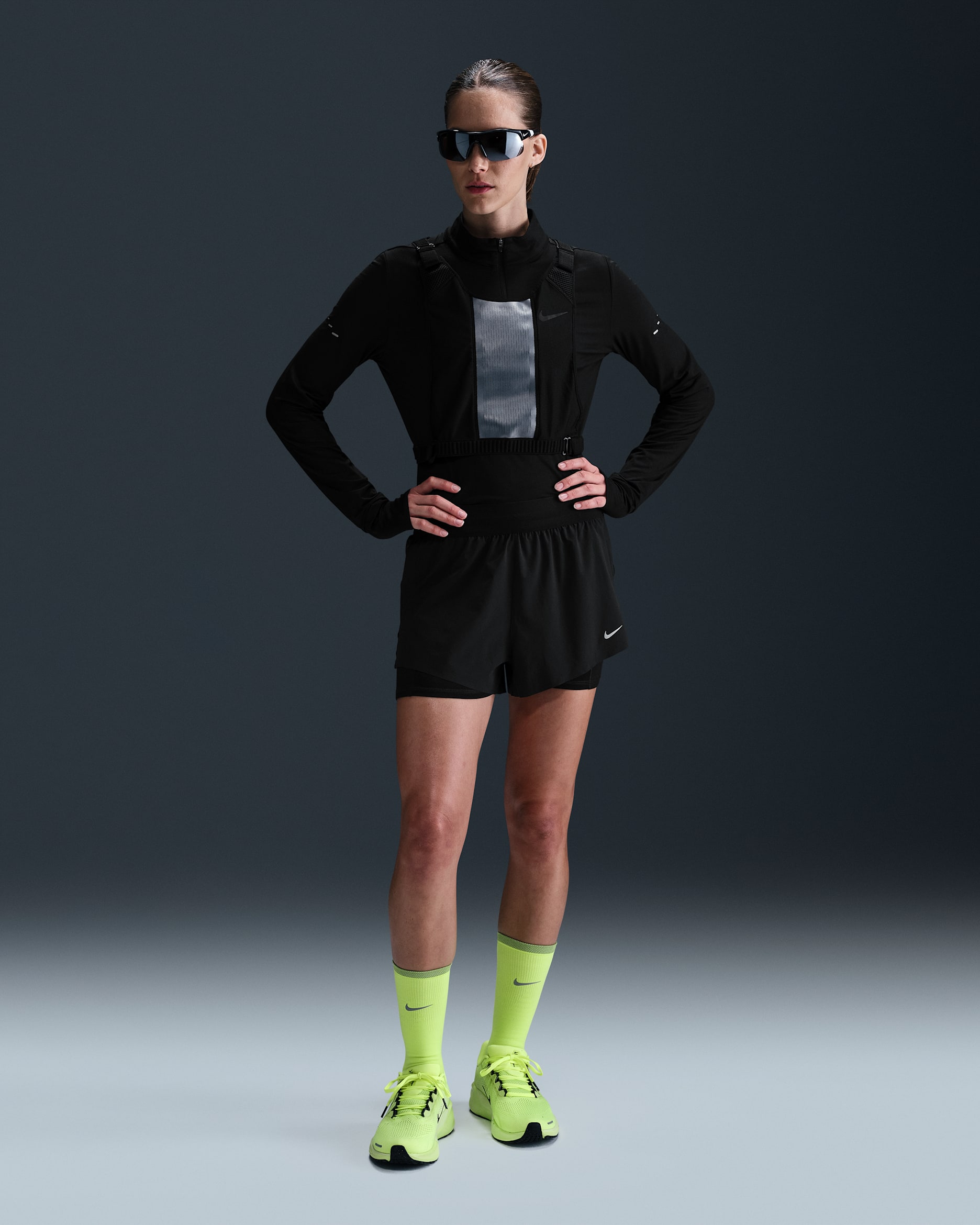 Nike Swift Women's Dri-FIT Mid-Rise 2-in-1 Running Shorts - Black