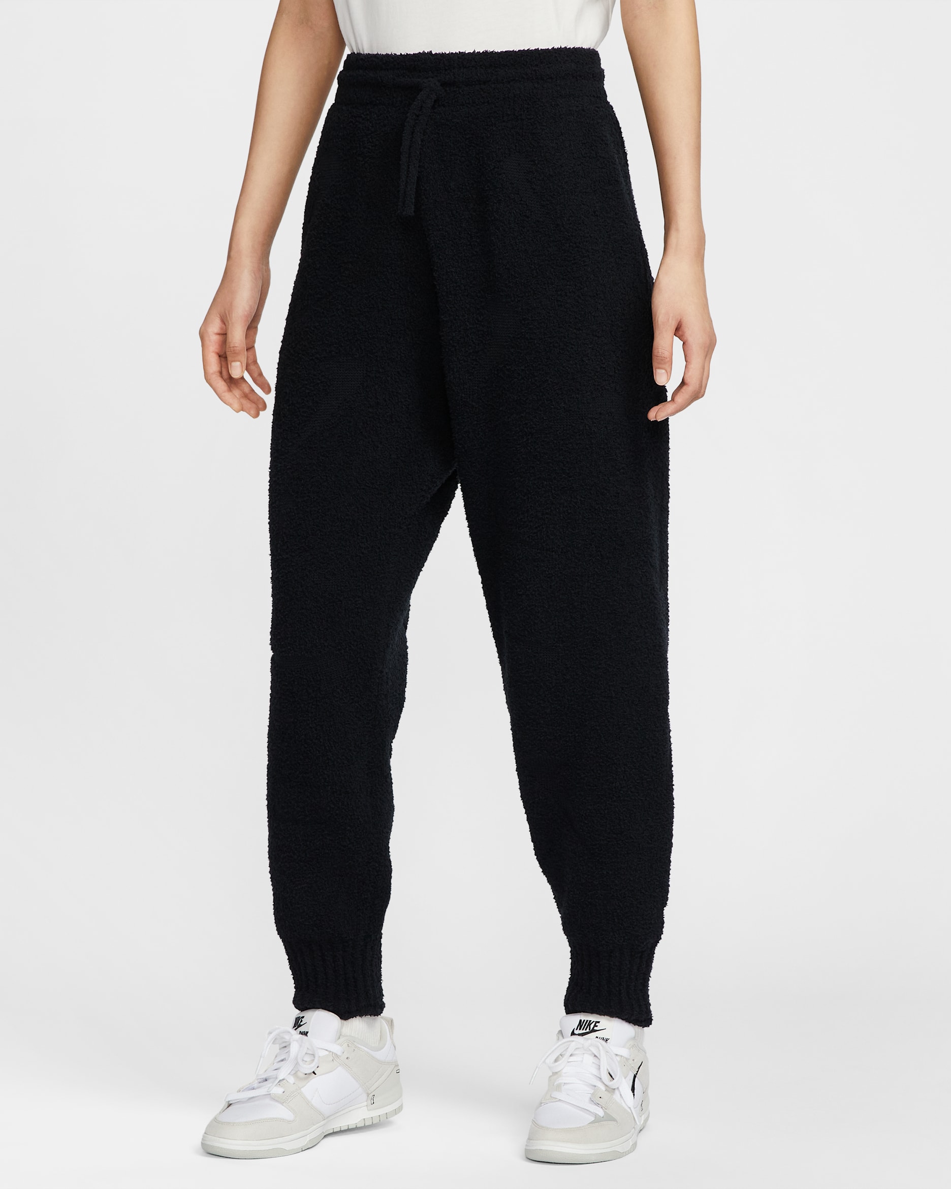 Nike Sportswear Phoenix Cozy Bouclé Women's High-Waisted Oversized Knit Pants - Black