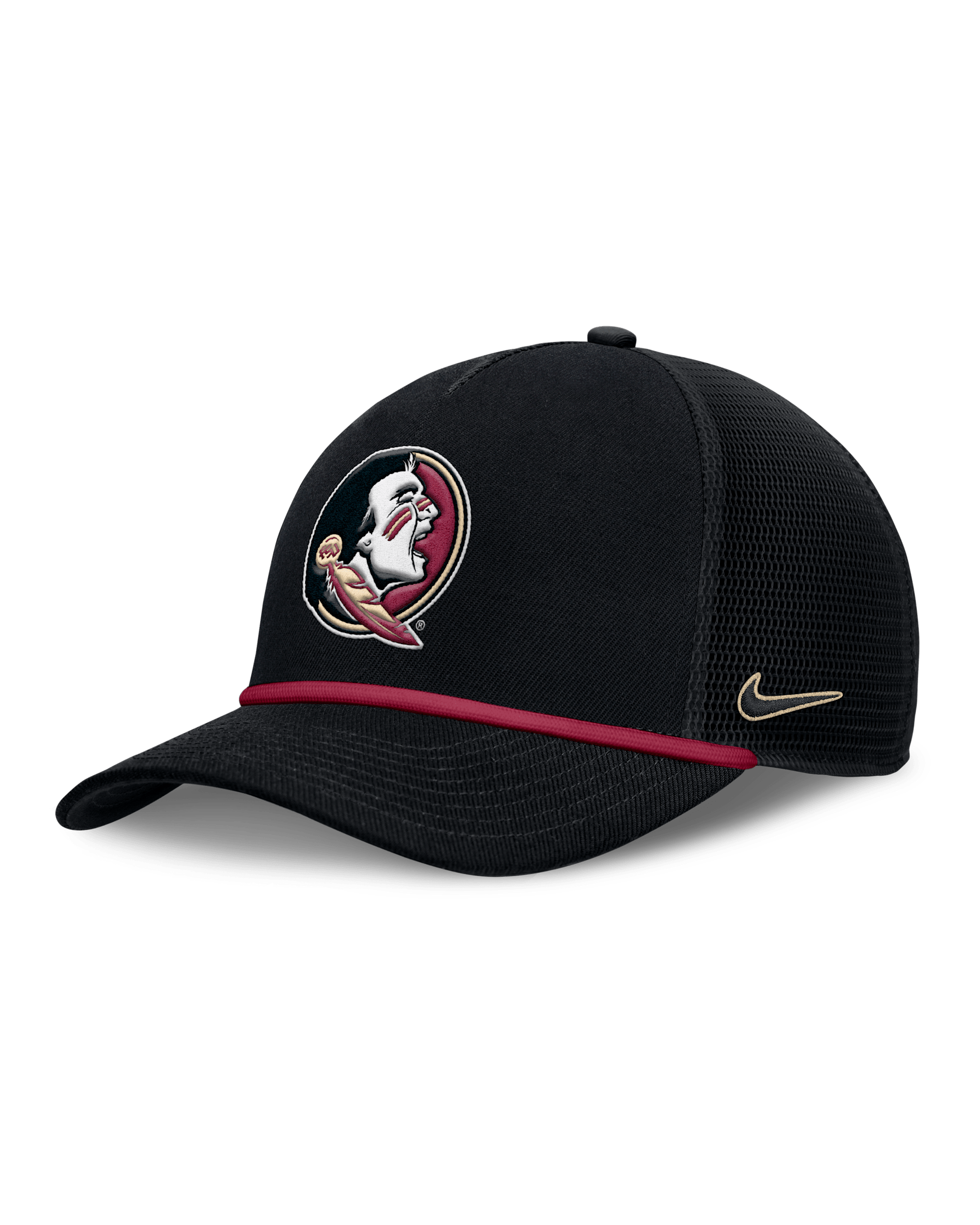 Florida State Primetime Rise Men's Nike College Trucker Adjustable Hat - Black