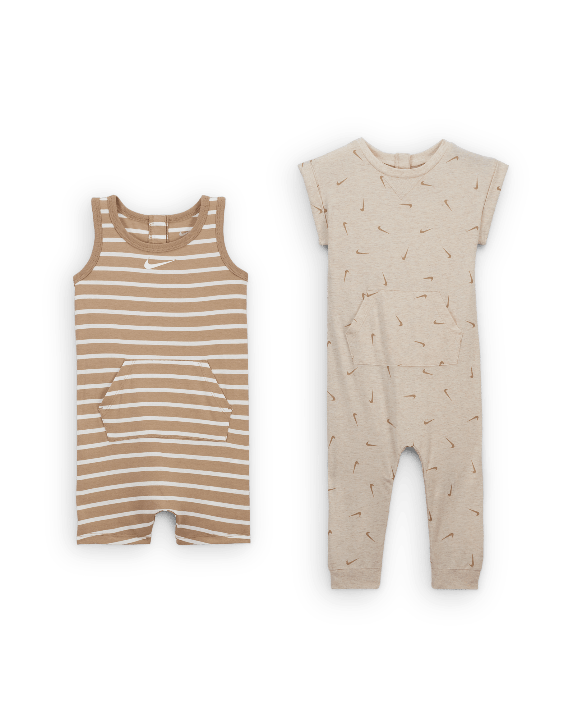 Nike Essentials Baby (12-24M) Short Sleeve and Tank 2-Pack Romper Set - Hemp